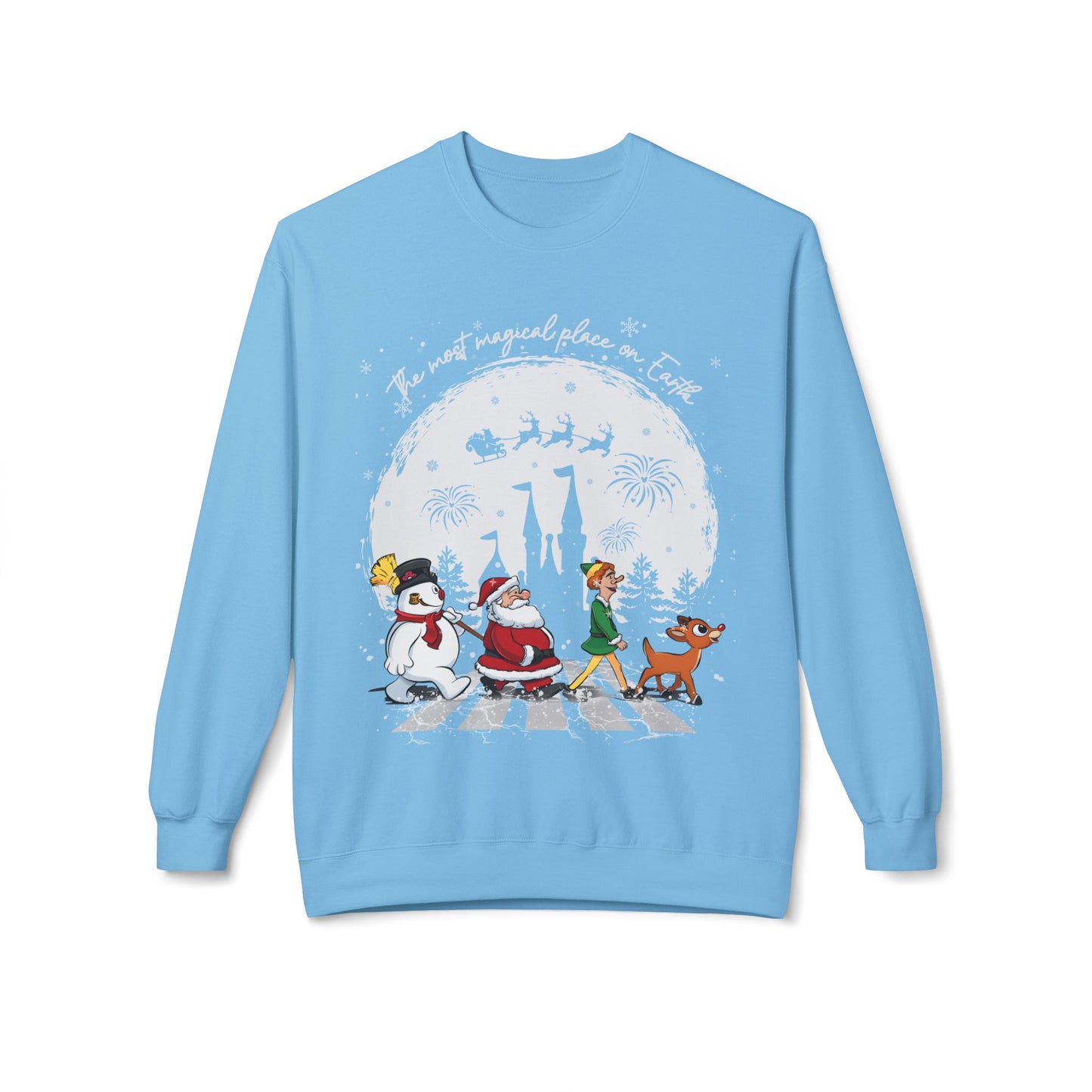 "A Very Magical Place on Earth" Holiday Crewneck Sweatshirt - Unisex Midweight Fleece