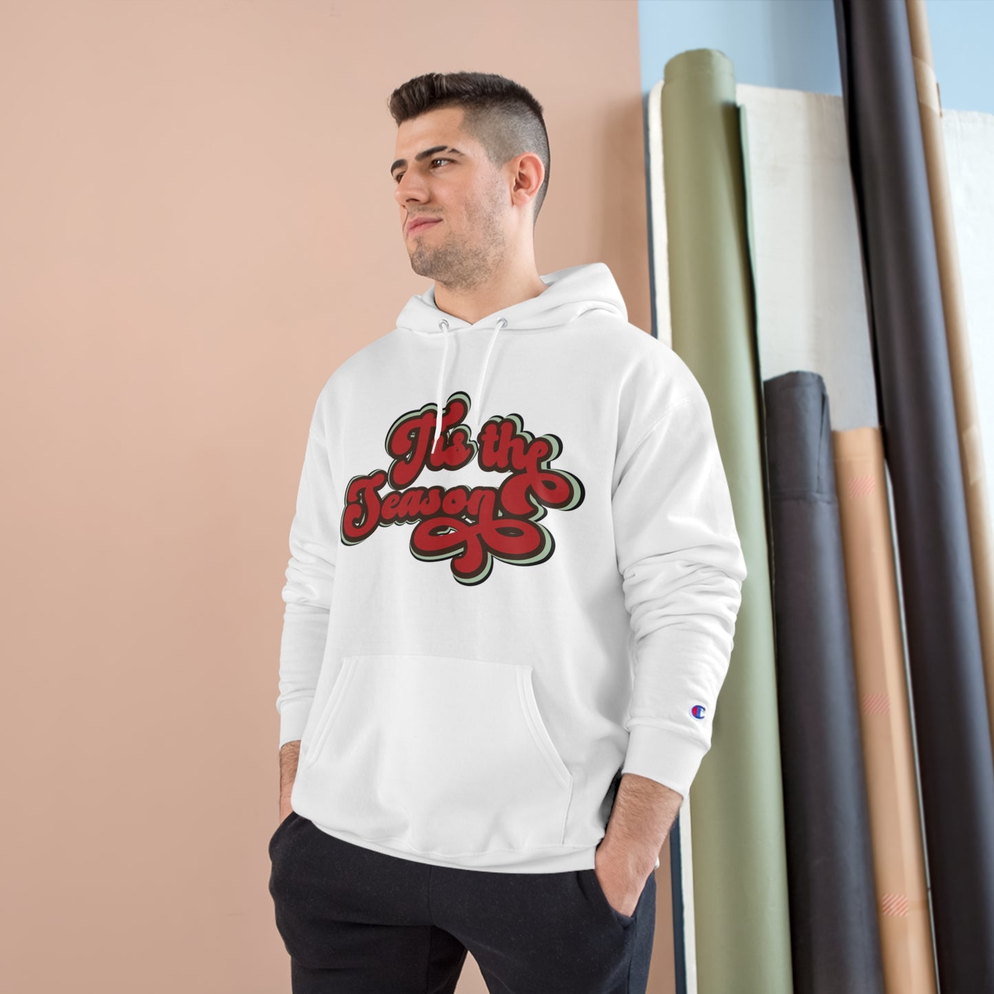 Festive Champion Hoodie - 'Tis the Season Christmas Sweatshirt