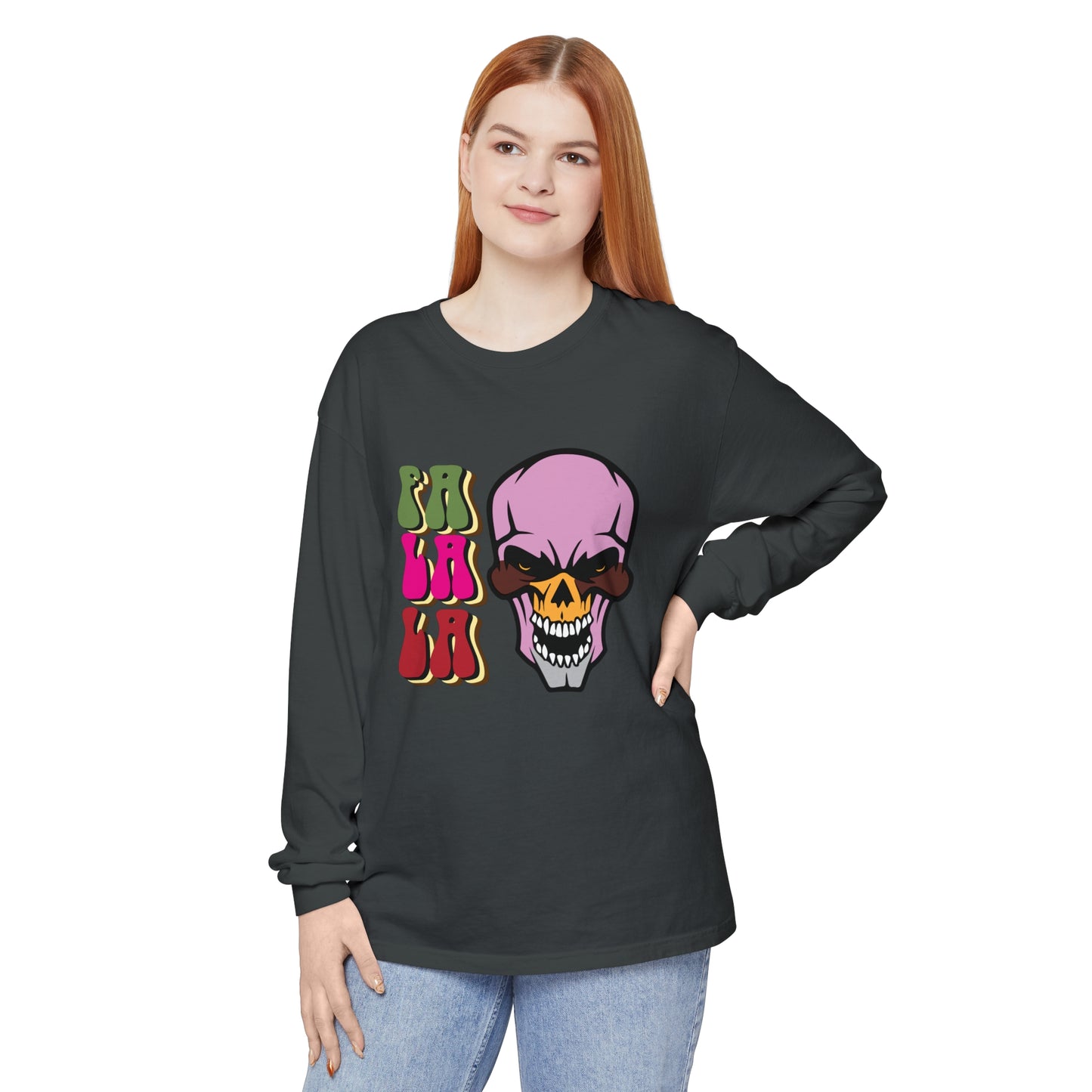 Skull Graphic Long Sleeve T-Shirt for Christmas