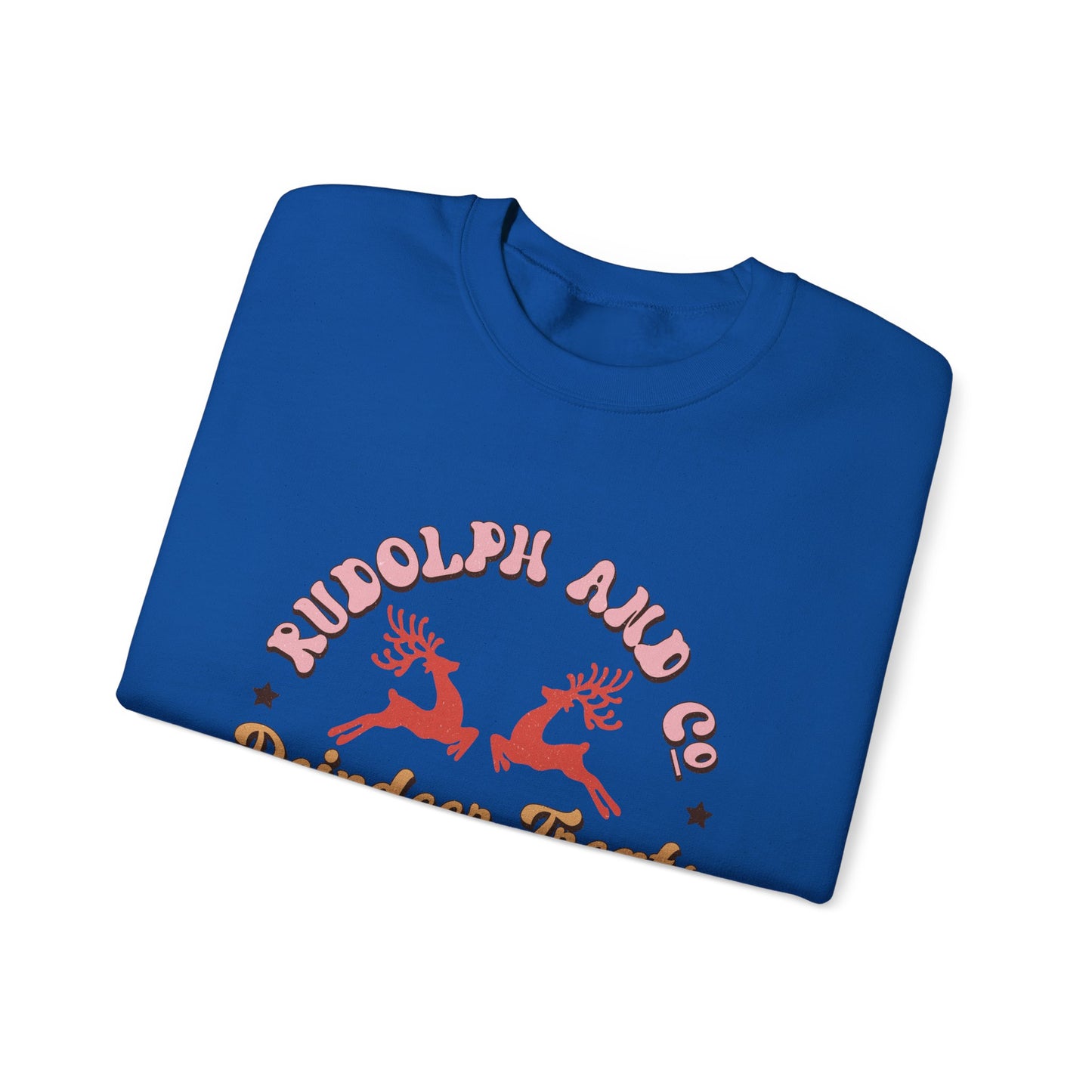 Christmas Crewneck Sweatshirt - Rudolph & Santa's Reindeer Treats Design