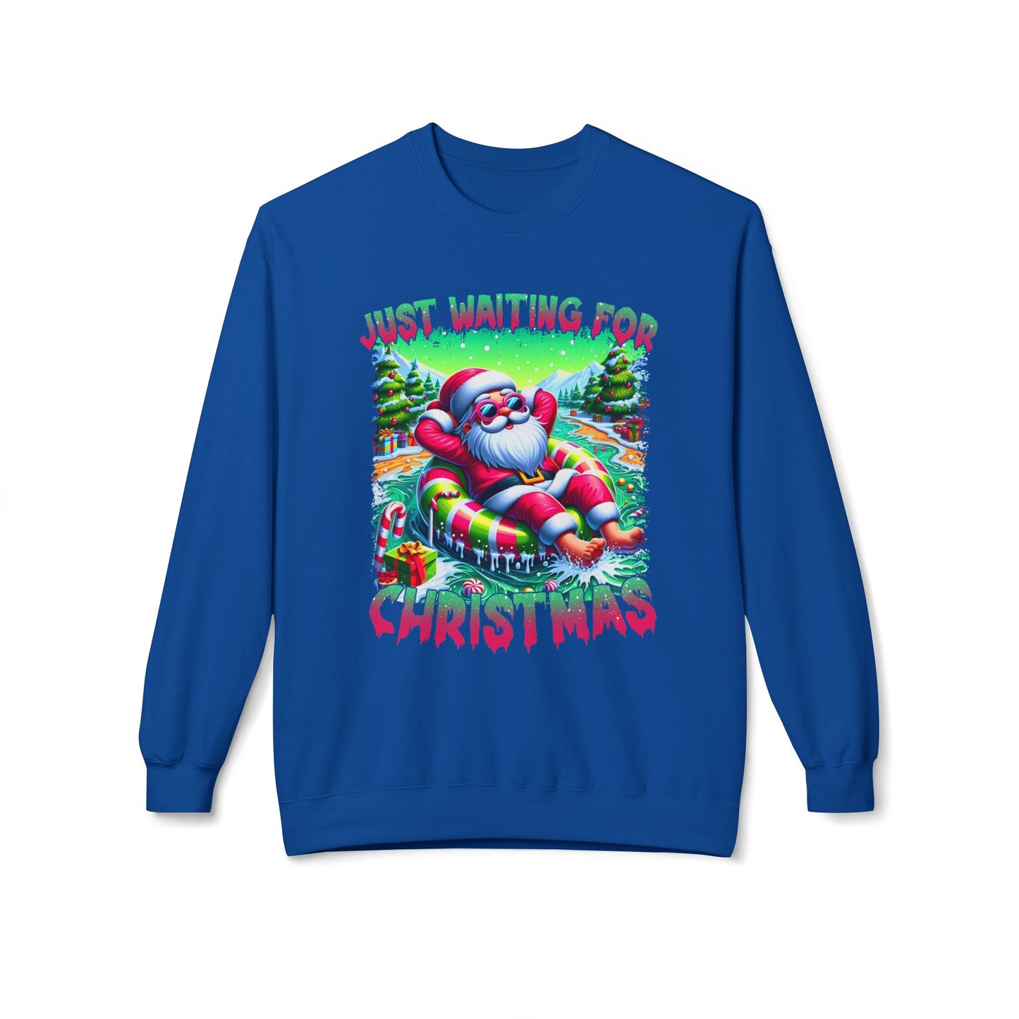 Just Waiting For Christmas Midweight Softstyle Fleece Crewneck Sweatshirt