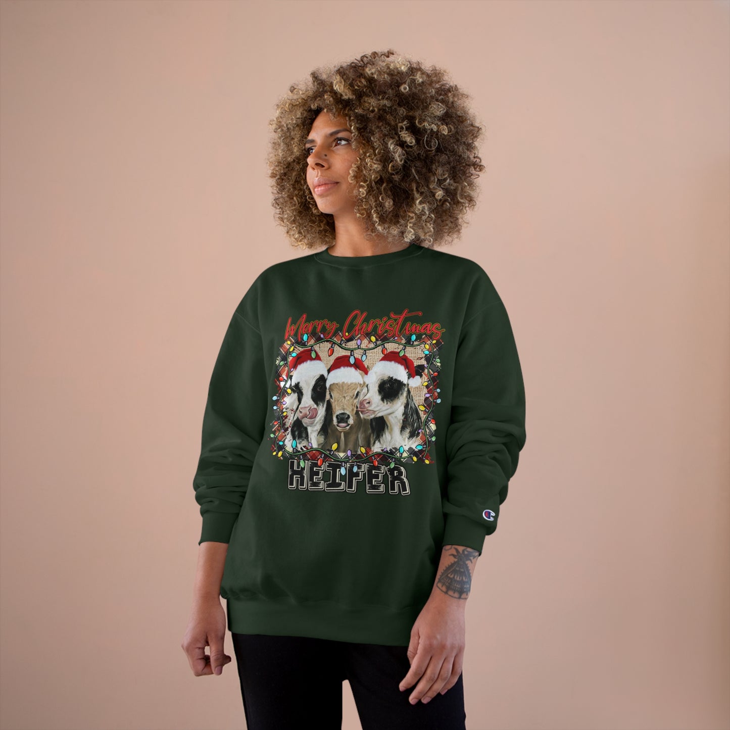 Merry Christmas Heffer Champion Sweatshirt