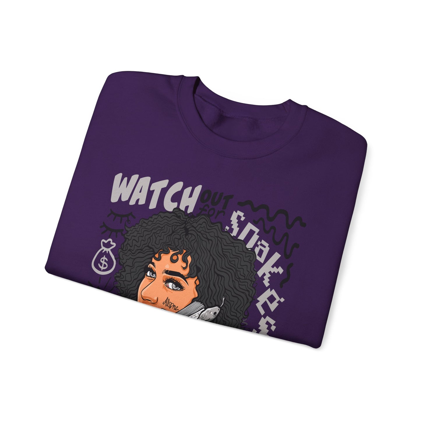 Watch Out for Snakes Crewneck Sweatshirt - Bold Graphic Design