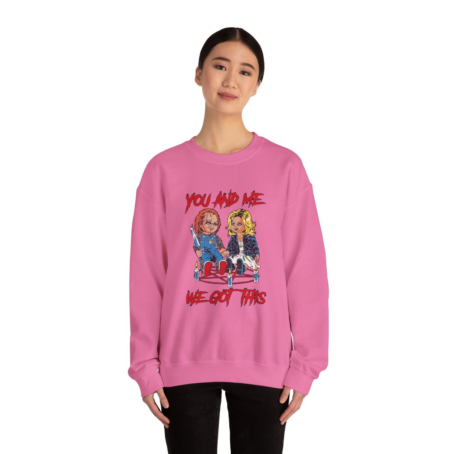 Chucky and bride Halloween Sweatshirt