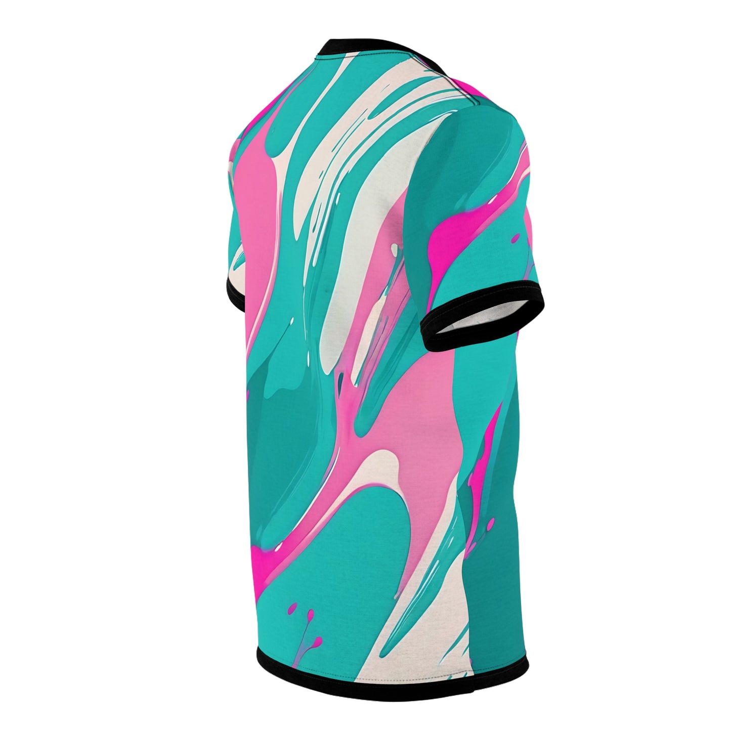 Colorful Abstract Unisex Cut & Sew Tee - Trendy Graphic T-Shirt for Casual Outings