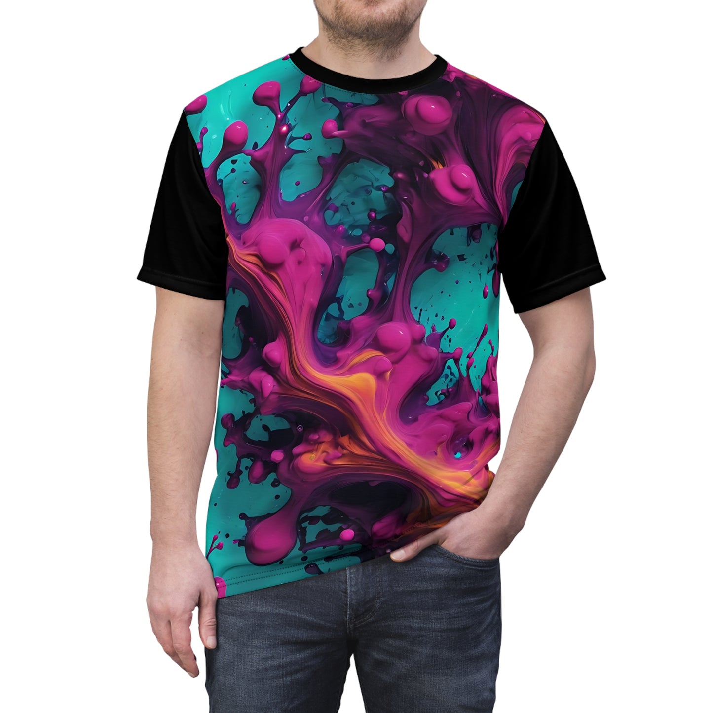 Vibrant Artistic Unisex Tee - Colorful Splash Design