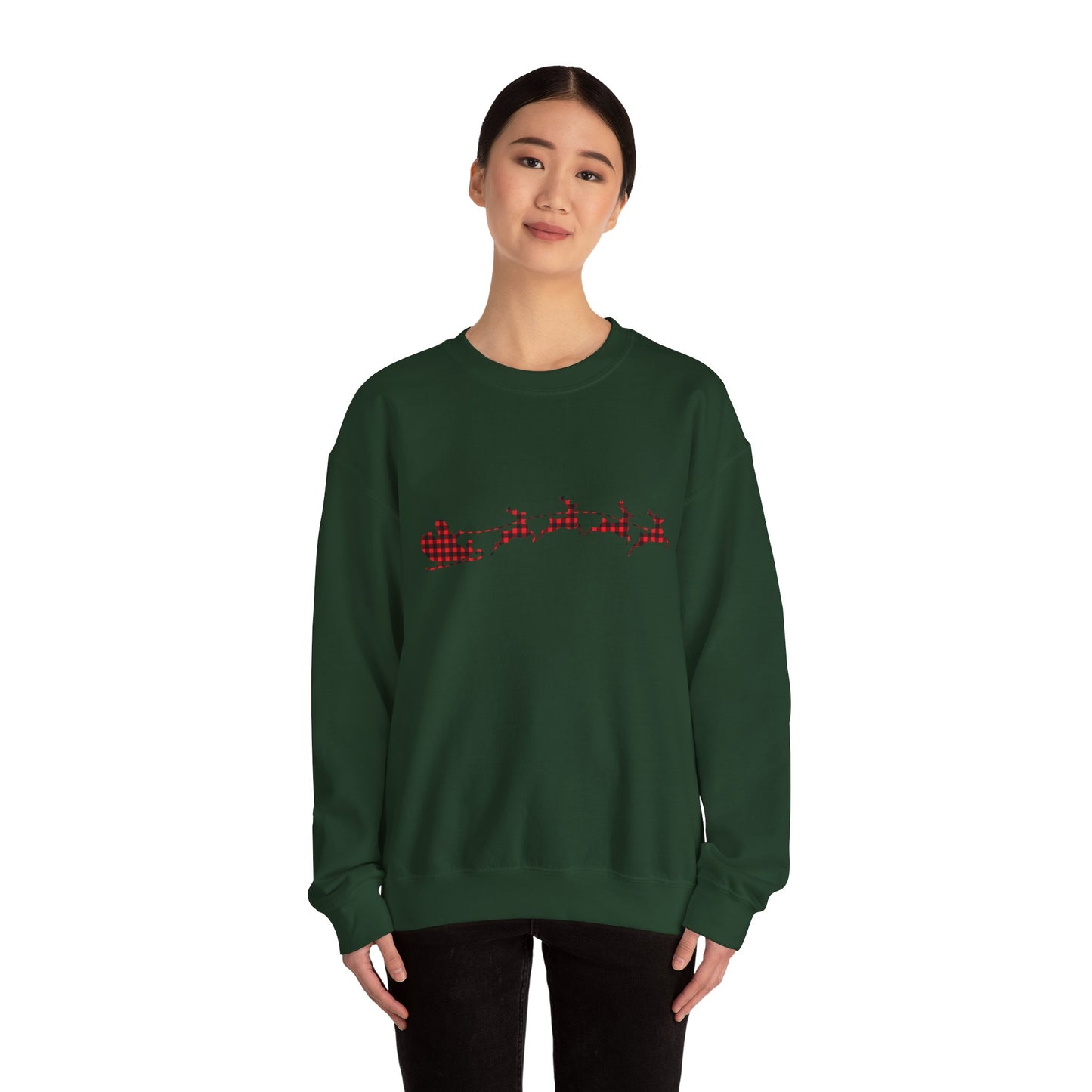 Unisex Christmas Crewneck Sweatshirt - Rudolph & Santa's Reindeer Treats Design