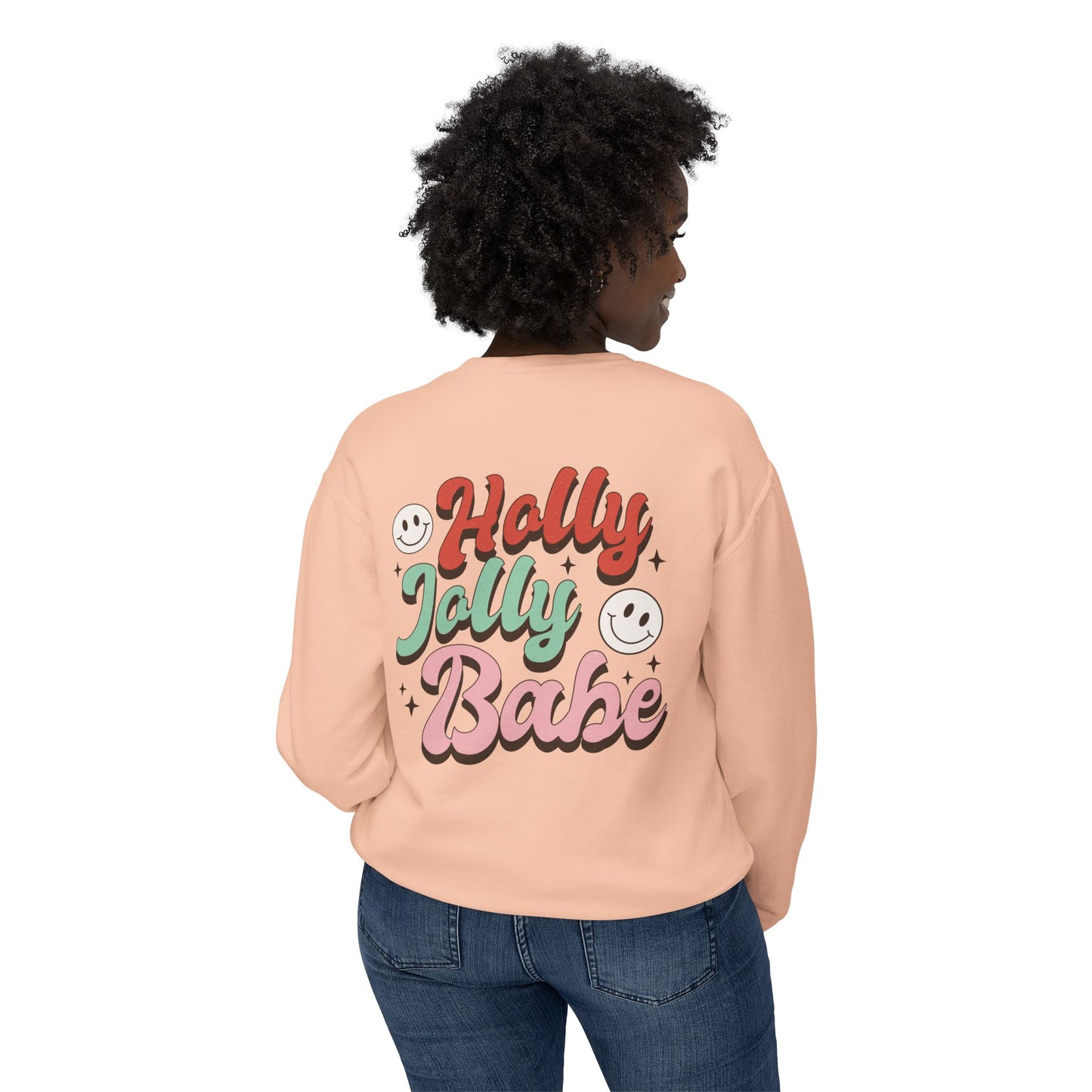 Festive Unisex Crewneck Sweatshirt - 'Ho Ho Ho' & 'Holly Jolly Babe' Design