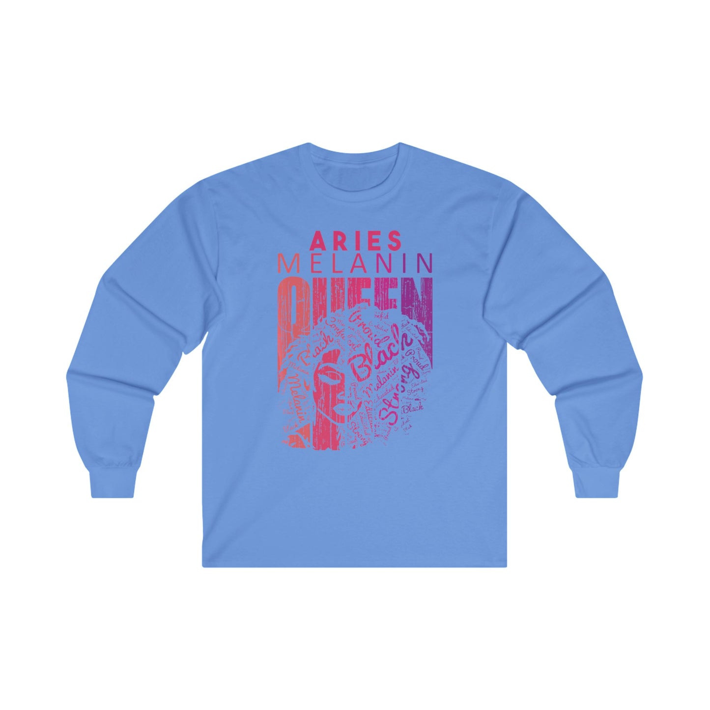 Aries Melanin Queen Long Sleeve Tee - Unisex Ultra Cotton Shirt
