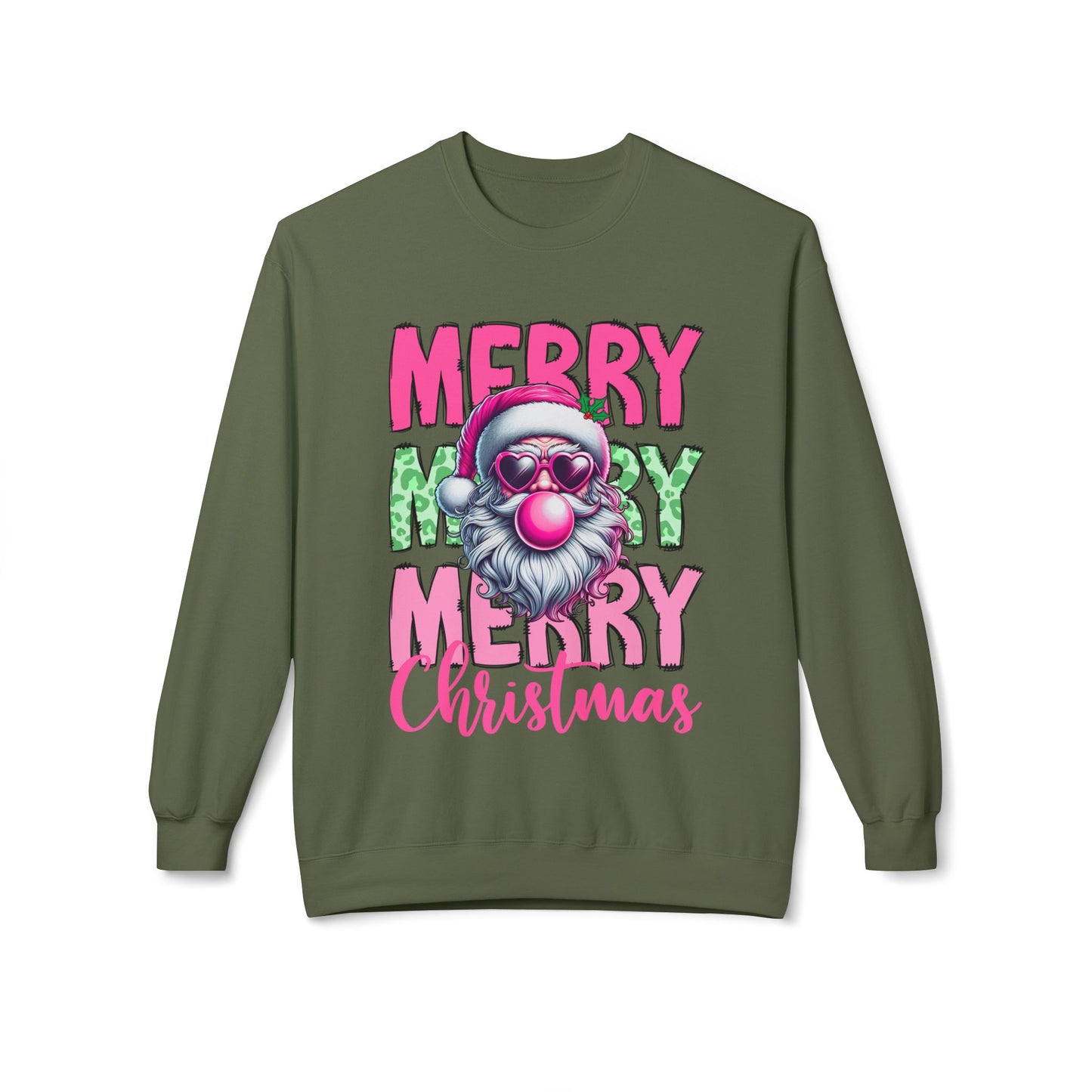 Merry Christmas Fleece Crewneck Sweatshirt