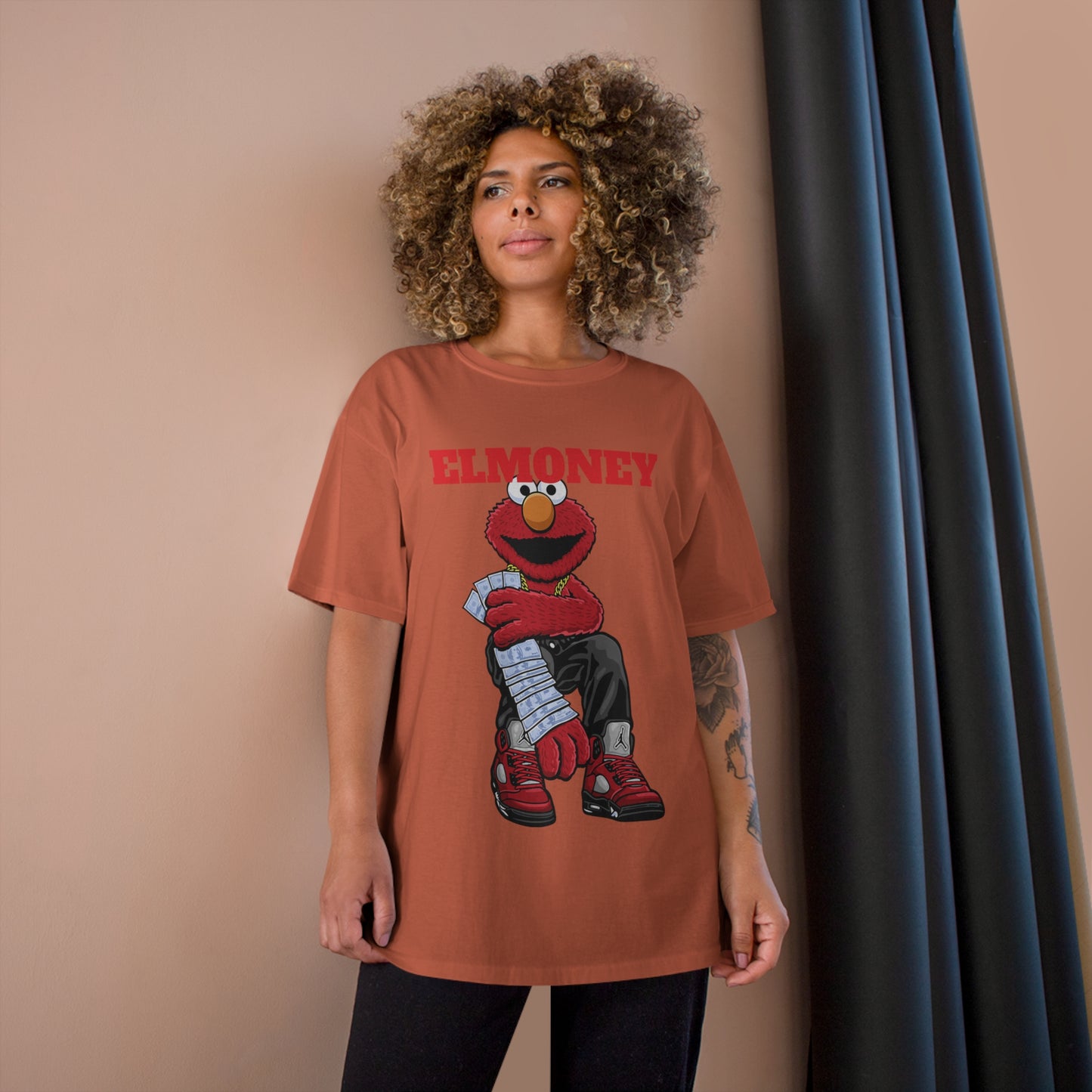 Elmo Champion T-Shirt with Money Design