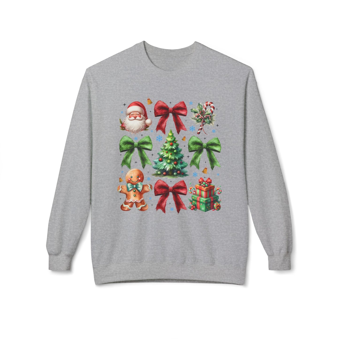Festive Fleece Crewneck Sweatshirt - Christmas Cheer Design