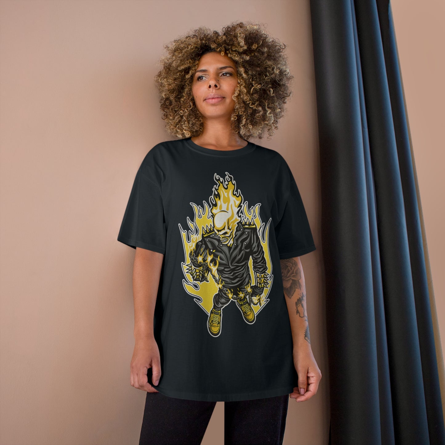 Flaming Skull Champion T-Shirt