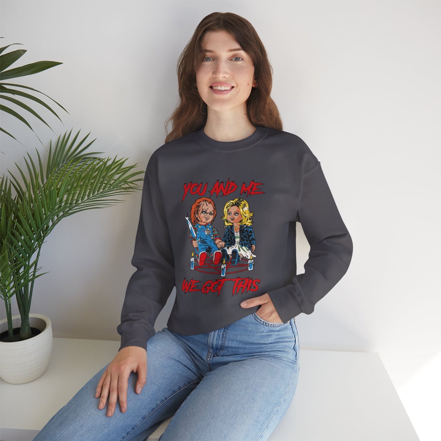 Chucky and bride Halloween Sweatshirt