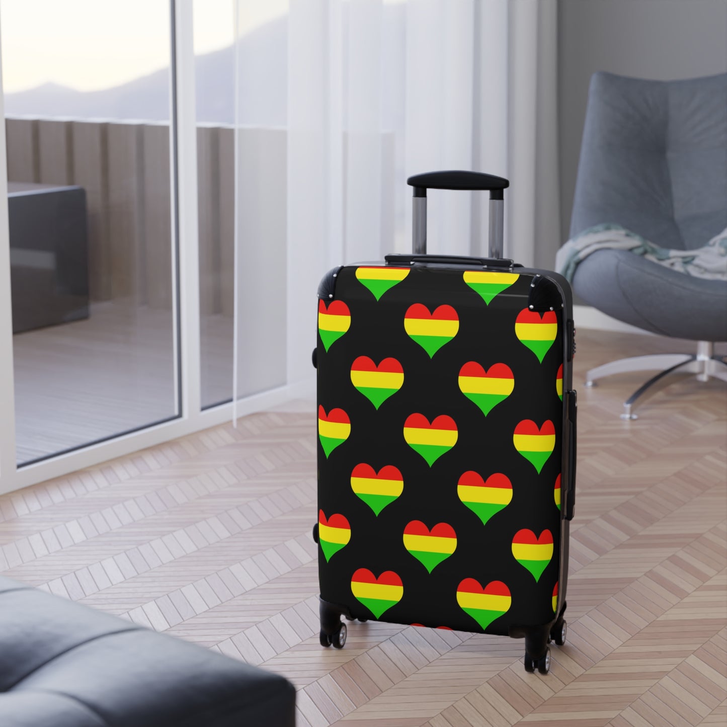 Rasta Hearts Suitcase