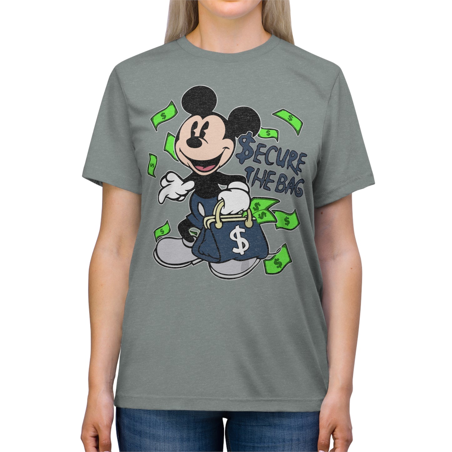 Disney Mickey Mouse 'Secure The Bag' Unisex Triblend Tee