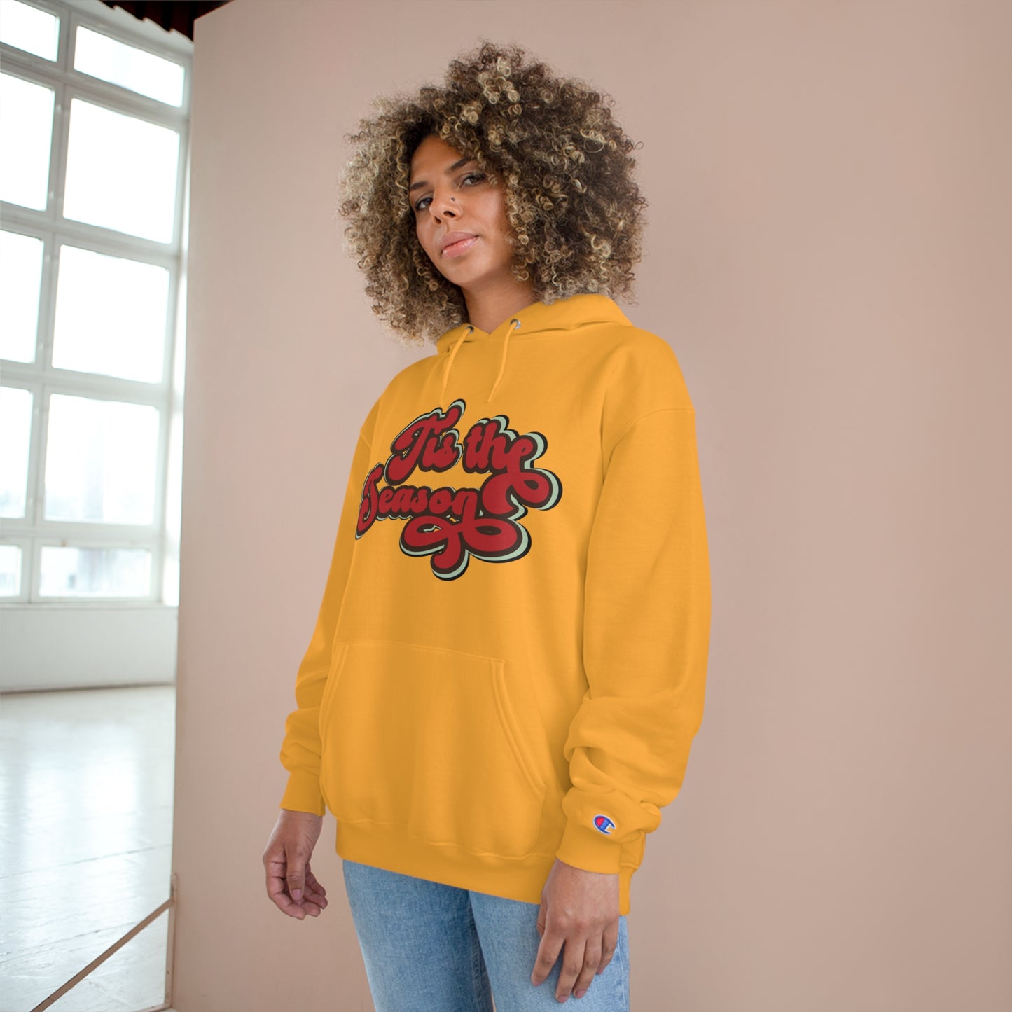 Festive Champion Hoodie - 'Tis the Season Christmas Sweatshirt