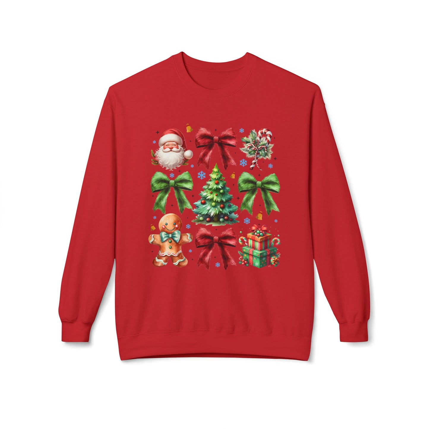 Festive Fleece Crewneck Sweatshirt - Christmas Cheer Design