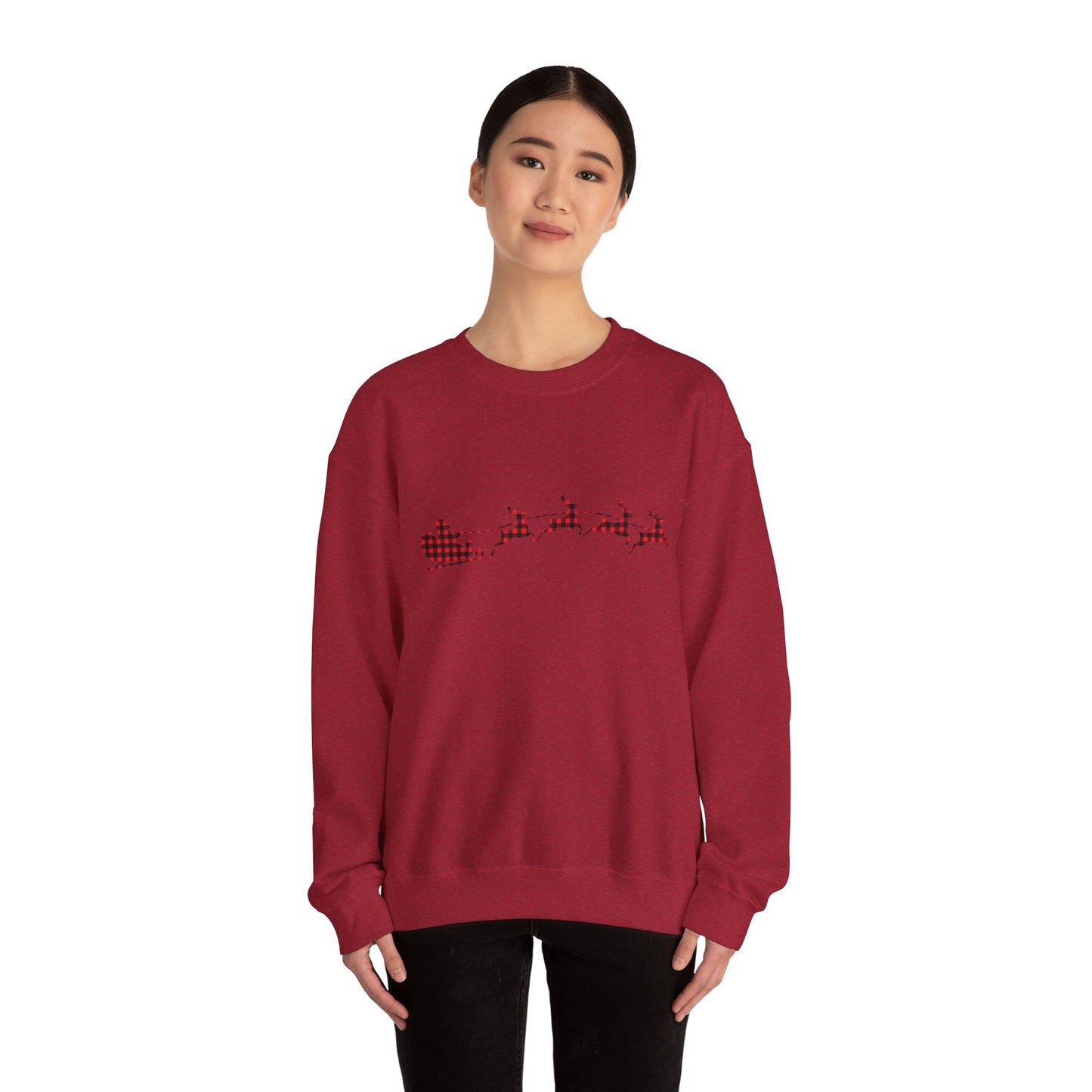 Unisex Christmas Crewneck Sweatshirt - Rudolph & Santa's Reindeer Treats Design