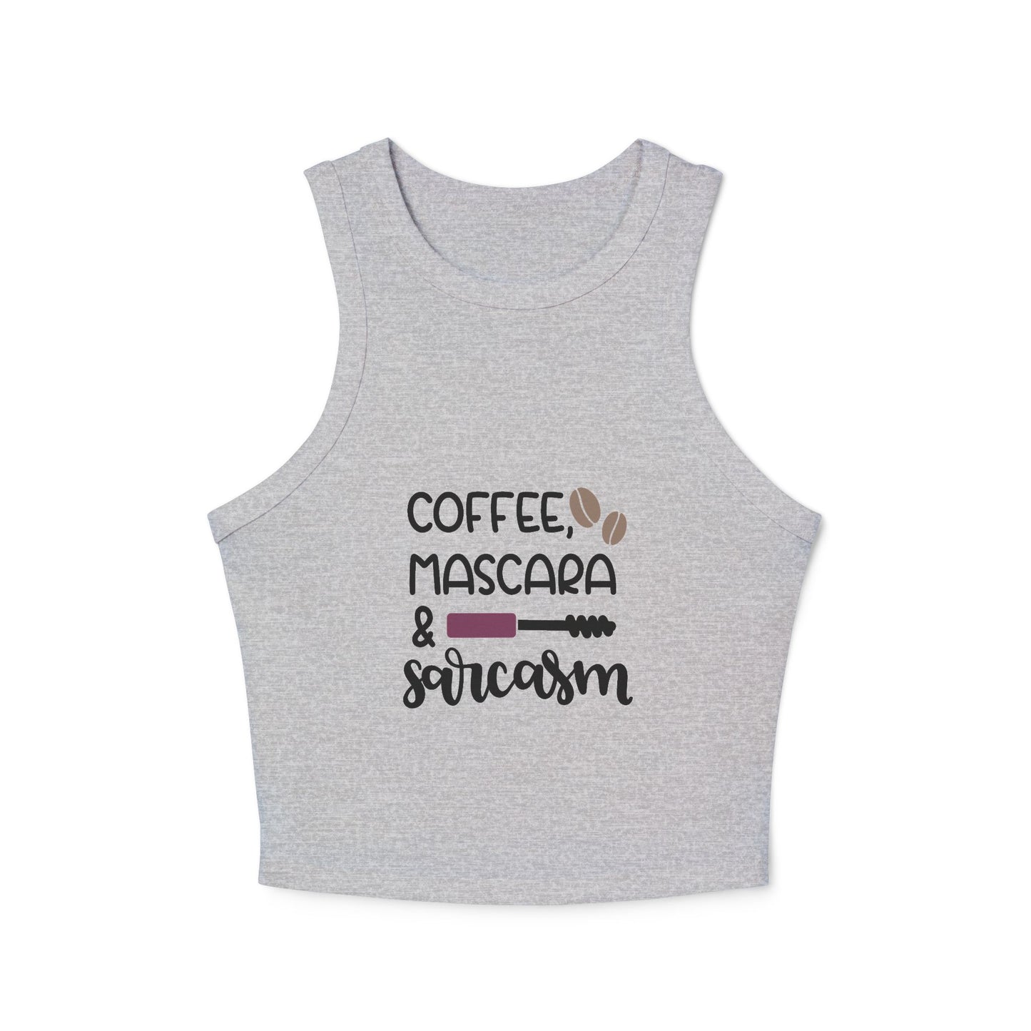 Coffee, Mascara & Sarcasm Racer Tank Top for Women