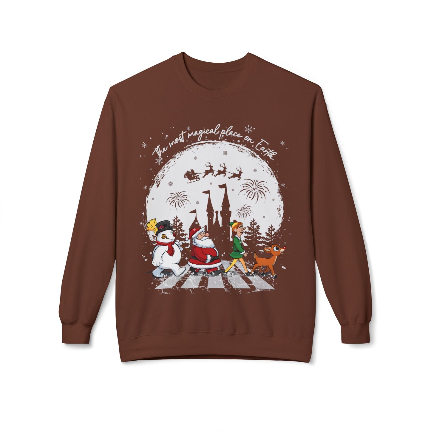 "A Very Magical Place on Earth" Holiday Crewneck Sweatshirt - Unisex Midweight Fleece