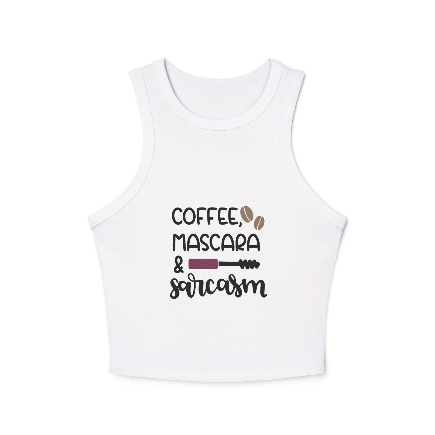 Coffee, Mascara & Sarcasm Racer Tank Top for Women