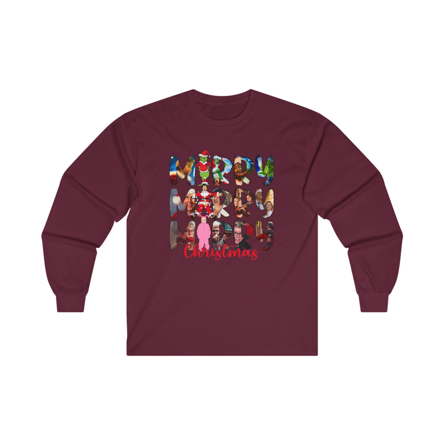 Merry Christmas Unisex Long Sleeve Tee - Festive Cotton Shirt