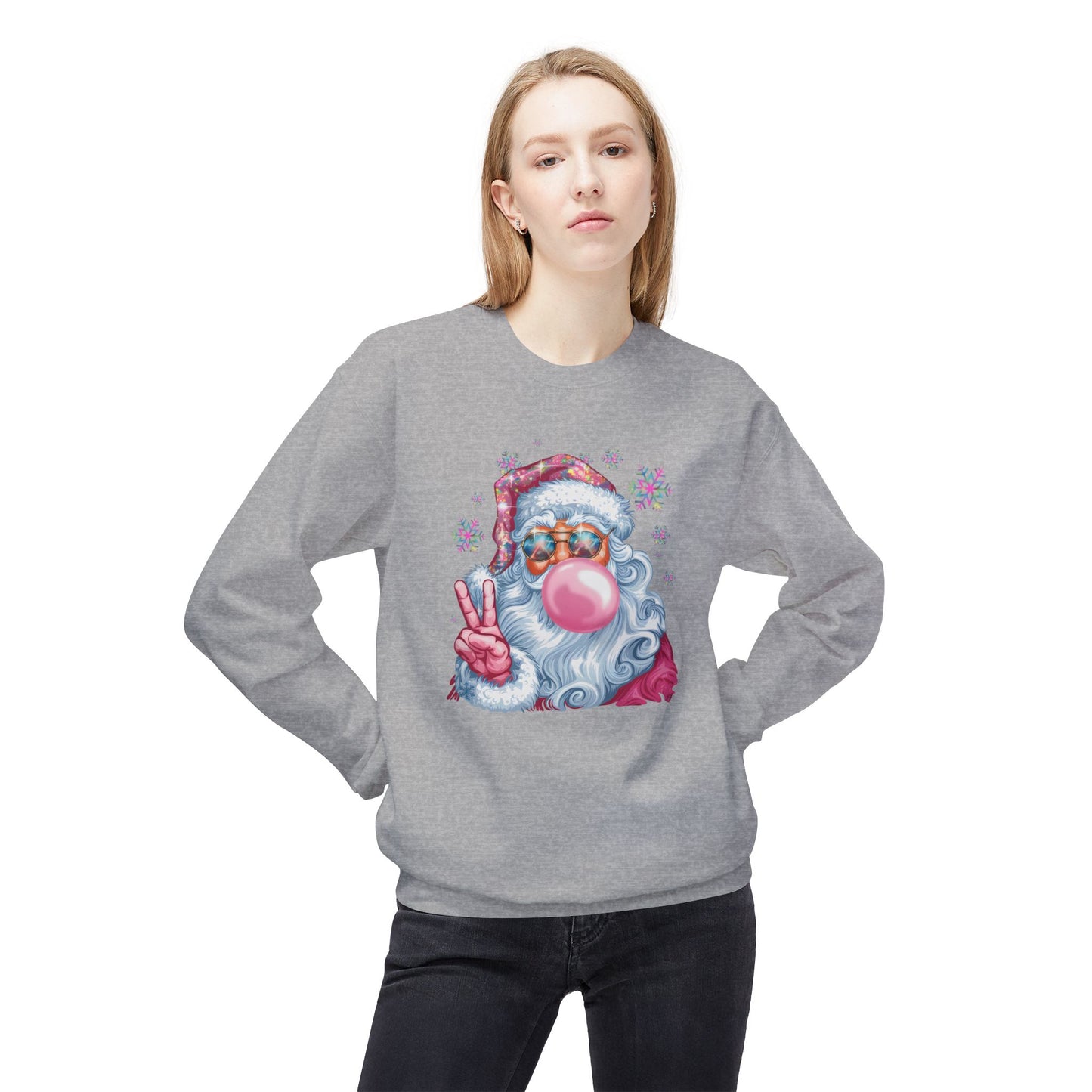 Santa Claus Midweight Softstyle Fleece Crewneck Sweatshirt