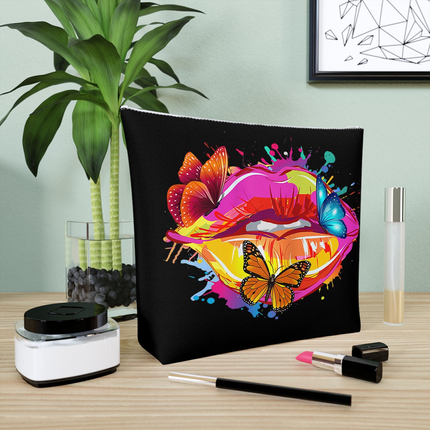 Pink Lips Cosmetic Bag