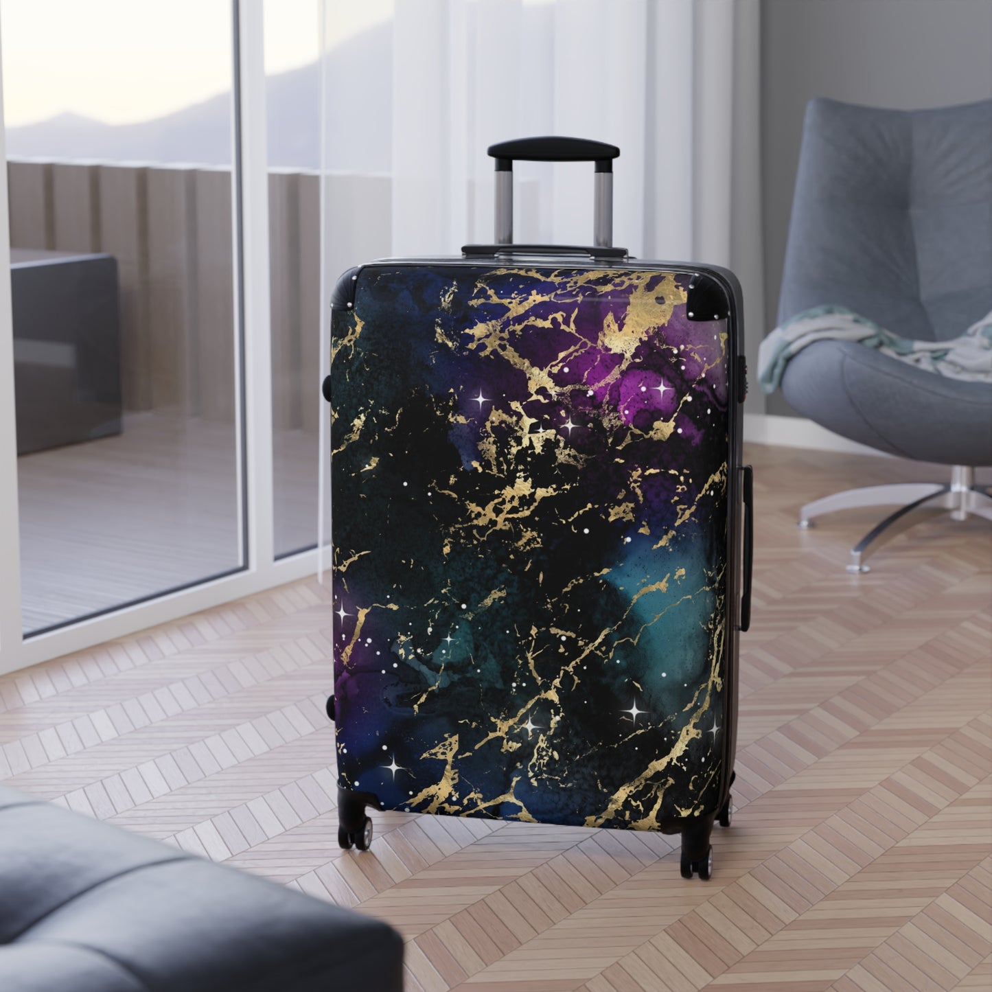 Purple Gold Suitcase