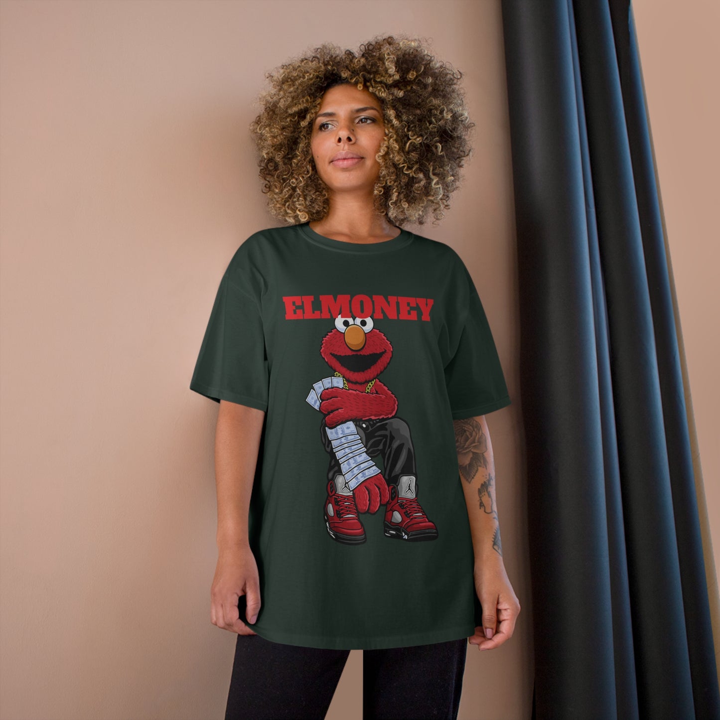 Elmo Champion T-Shirt with Money Design