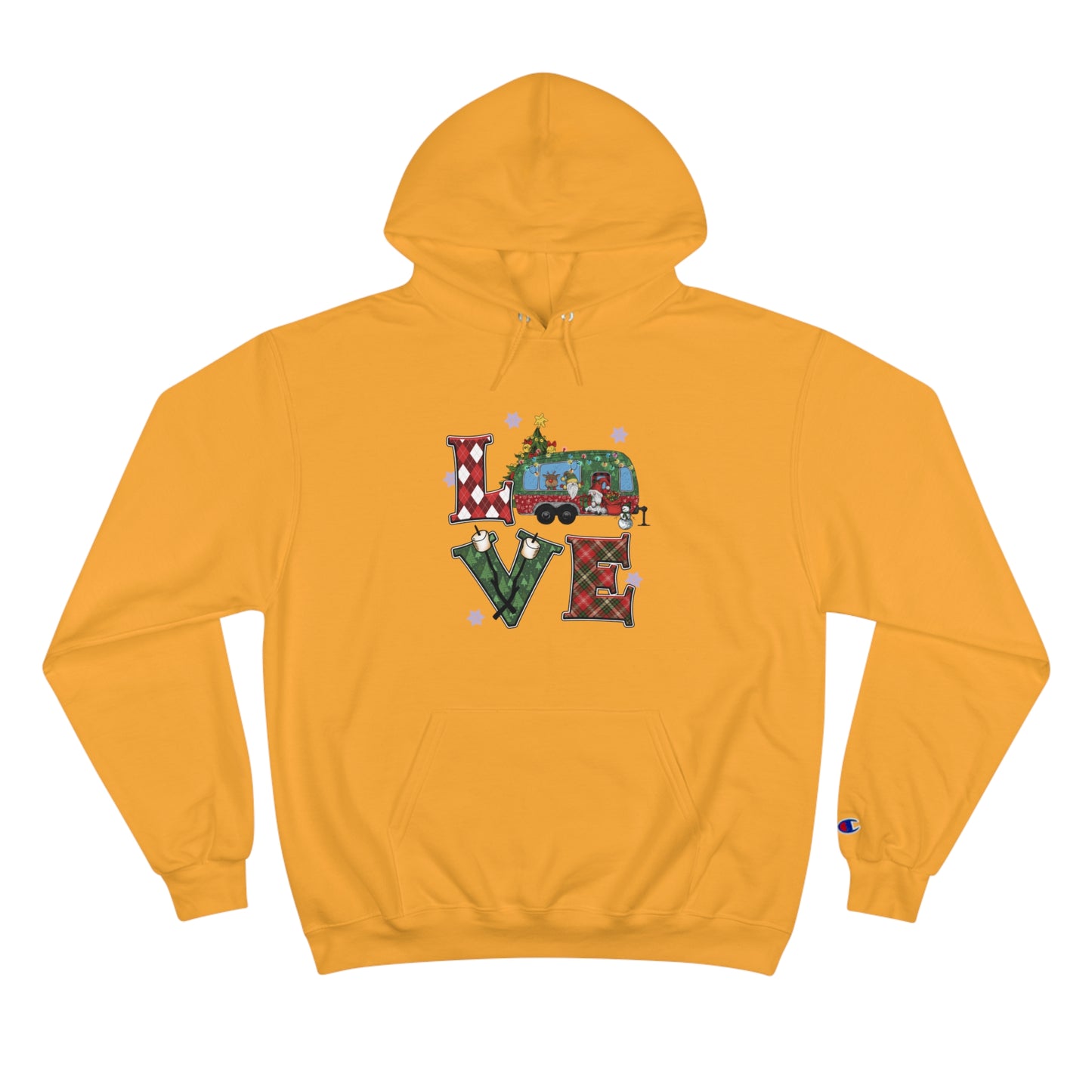 Festive Love Champion Hoodie - Christmas Truck Design
