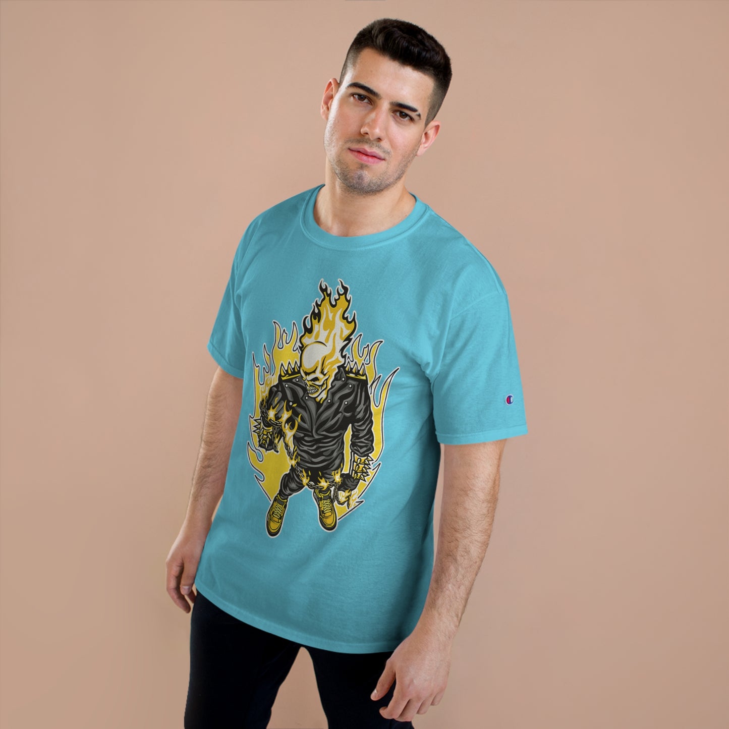 Flaming Skull Champion T-Shirt
