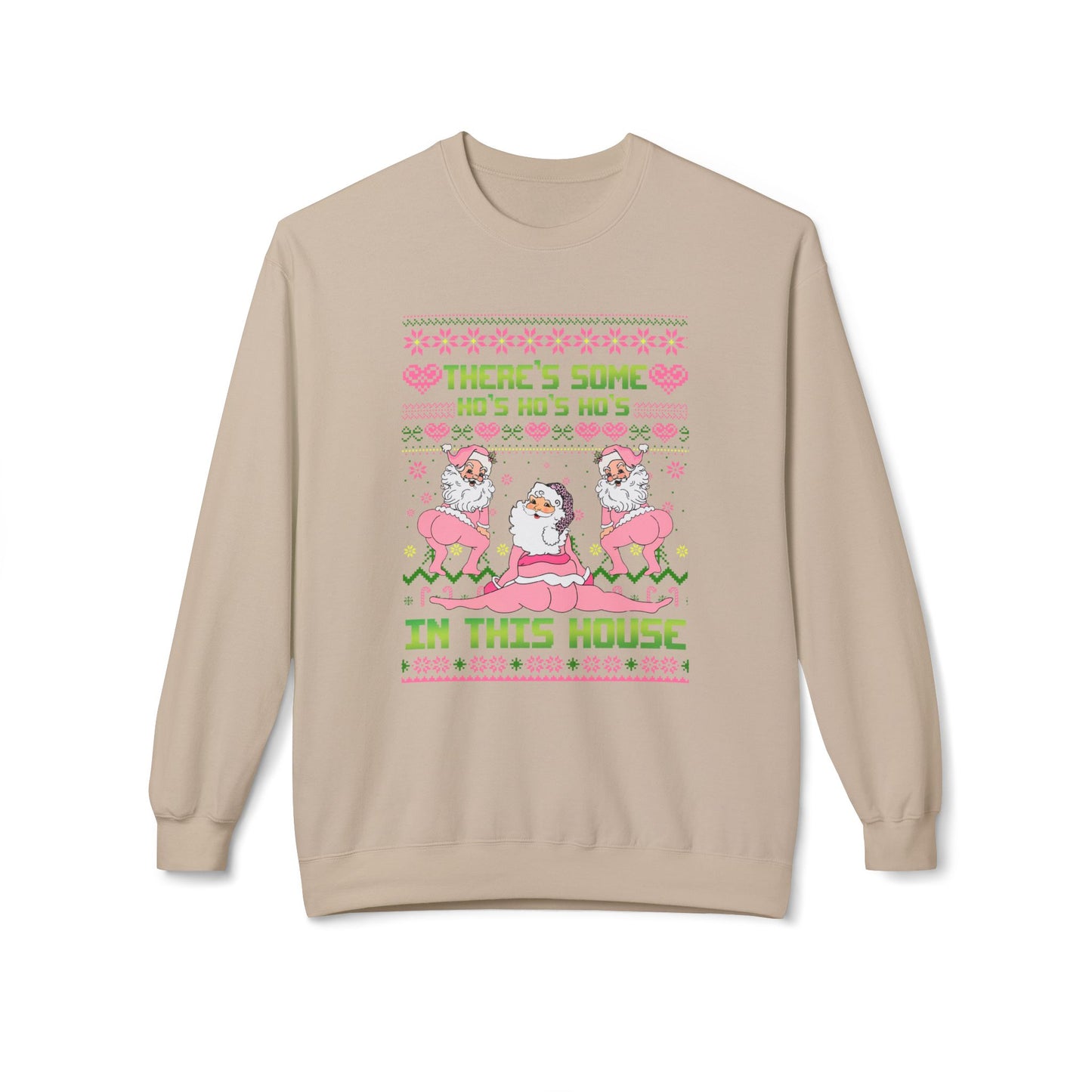 There's Some Ho Ho Ho's In This House Unisex MidWeight Softstyle Fleece Crewneck Sweatshirt
