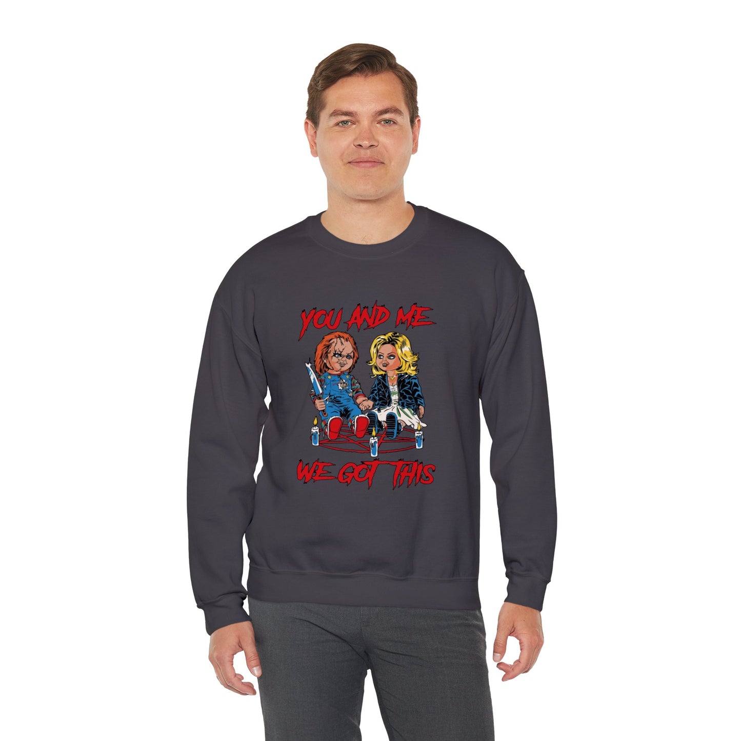 Chucky and bride Halloween Sweatshirt