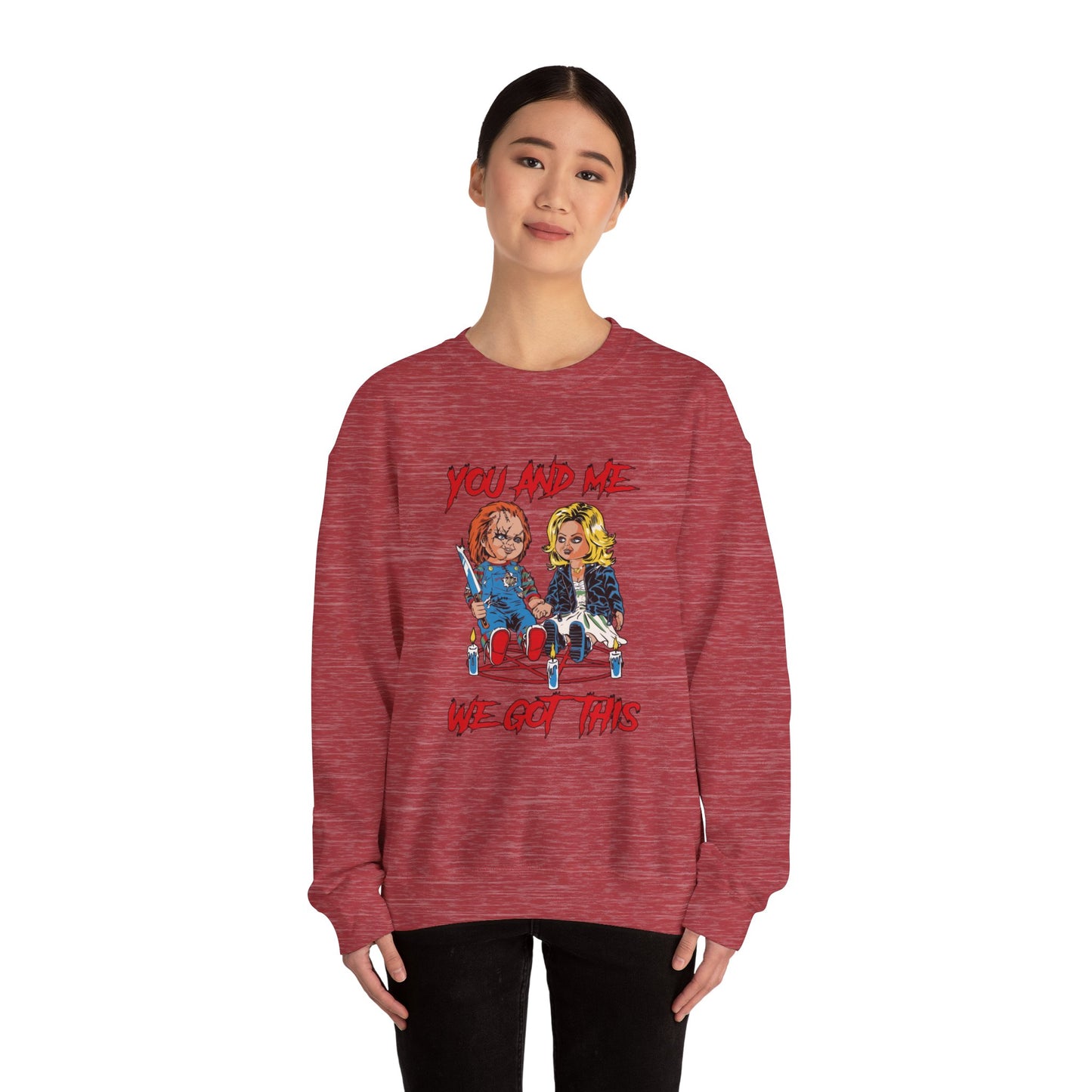 Chucky and bride Halloween Sweatshirt
