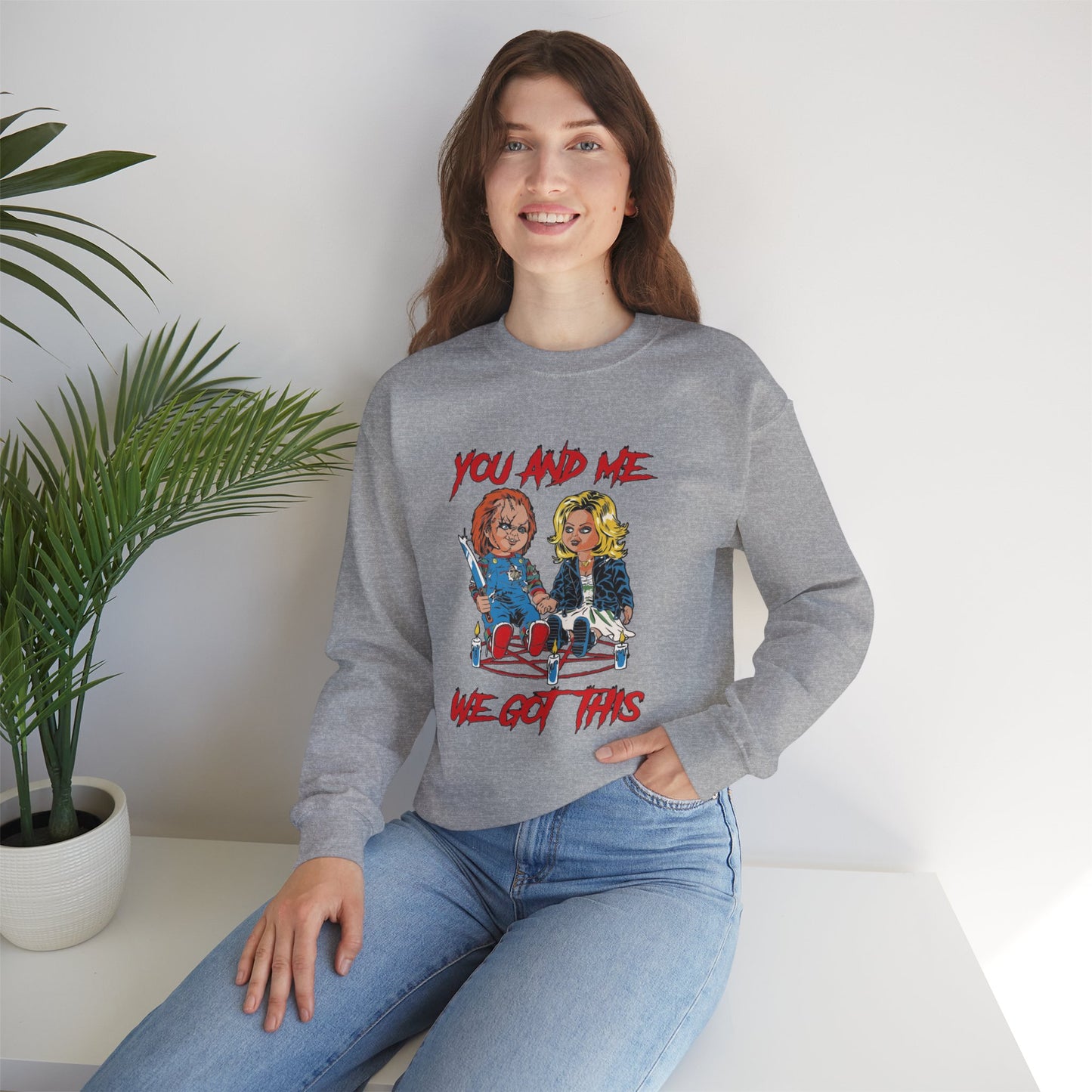 Chucky and bride Halloween Sweatshirt