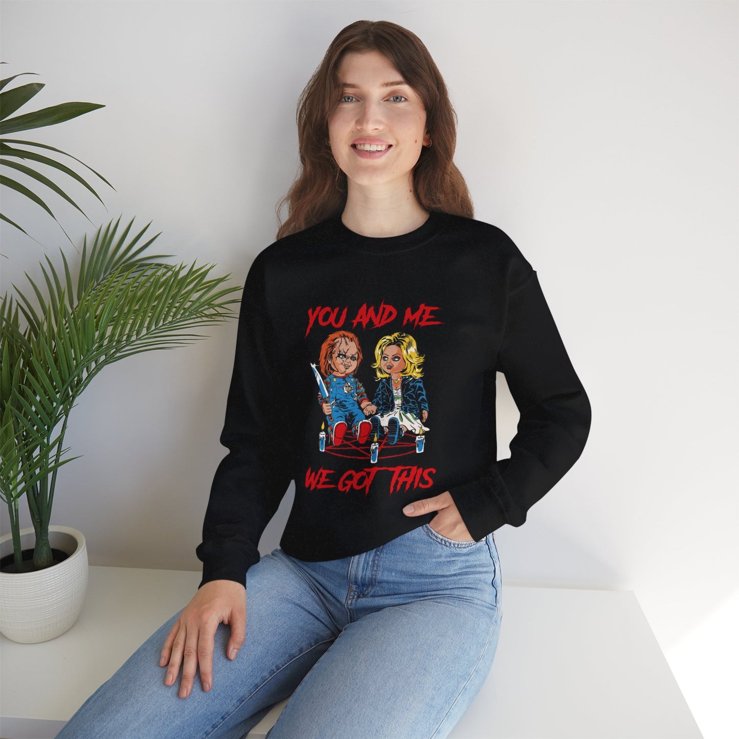 Chucky and bride Halloween Sweatshirt