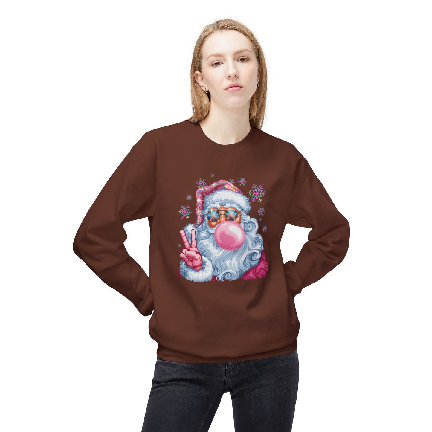 Santa Claus Midweight Softstyle Fleece Crewneck Sweatshirt