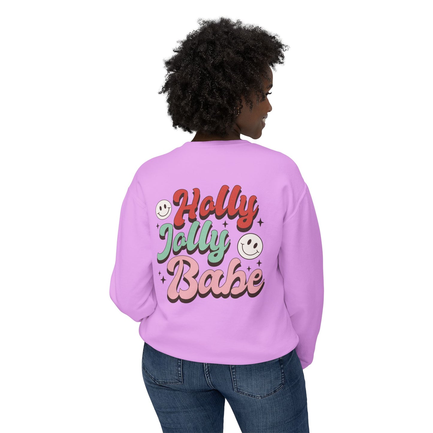 Festive Unisex Crewneck Sweatshirt - 'Ho Ho Ho' & 'Holly Jolly Babe' Design