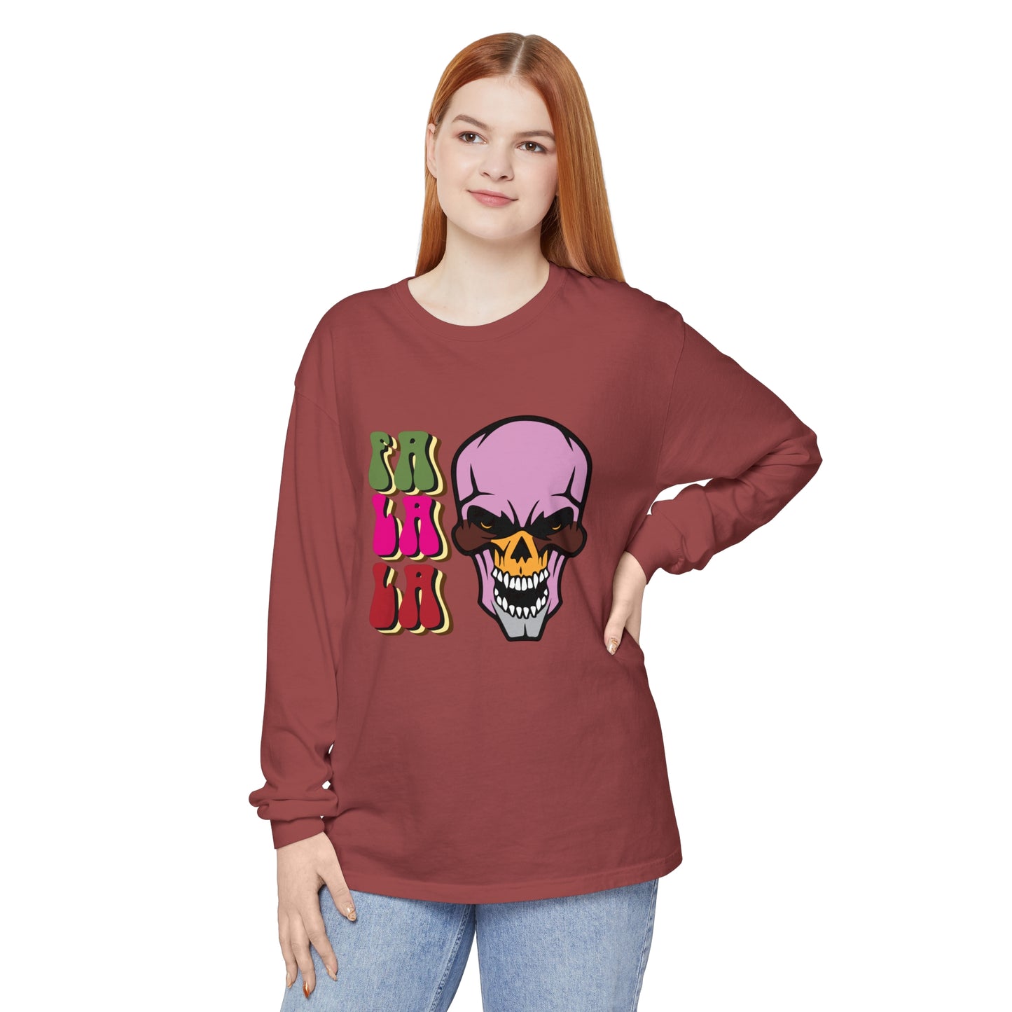 Skull Graphic Long Sleeve T-Shirt for Christmas