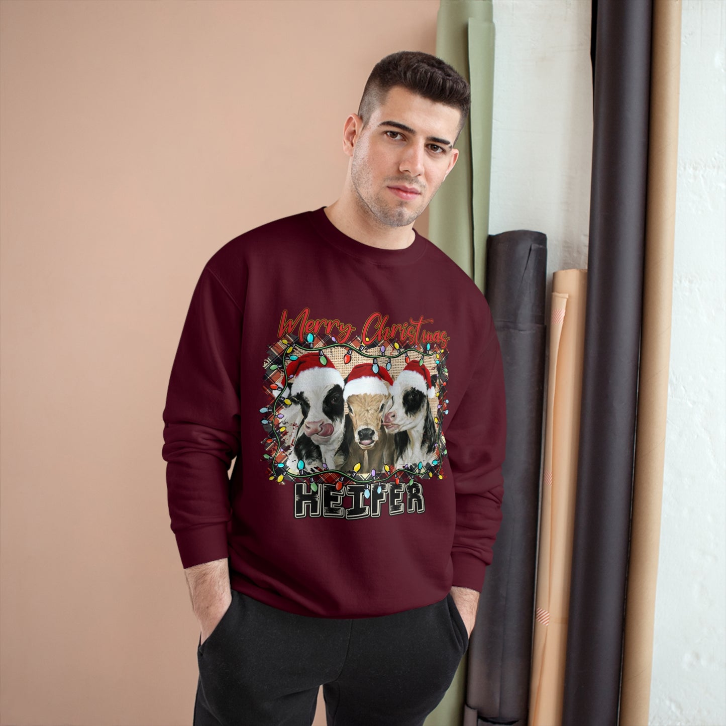 Merry Christmas Heffer Champion Sweatshirt