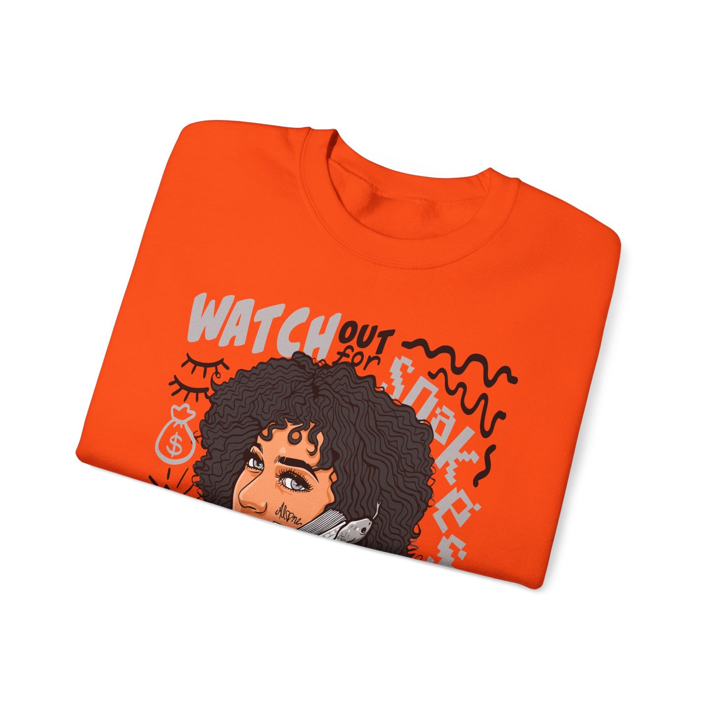 Watch Out for Snakes Crewneck Sweatshirt - Bold Graphic Design
