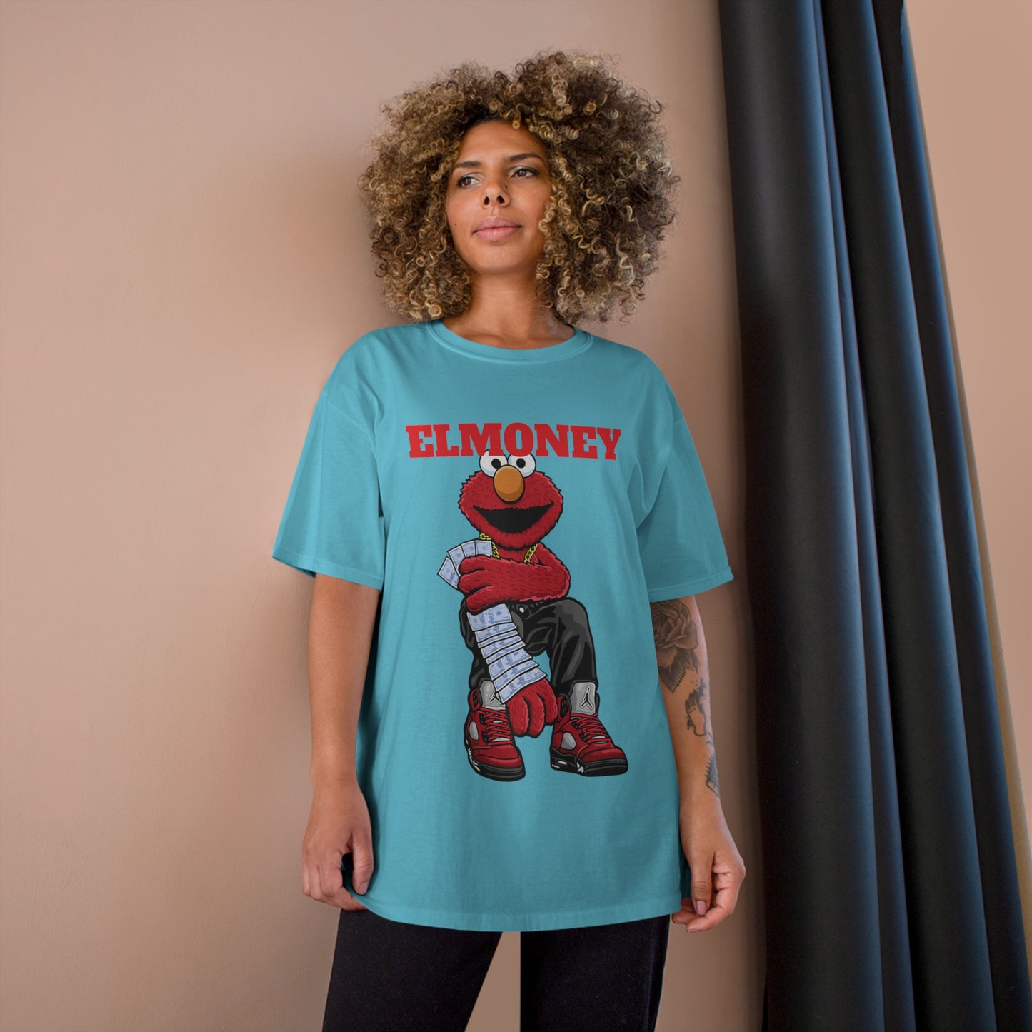 Elmo Champion T-Shirt with Money Design