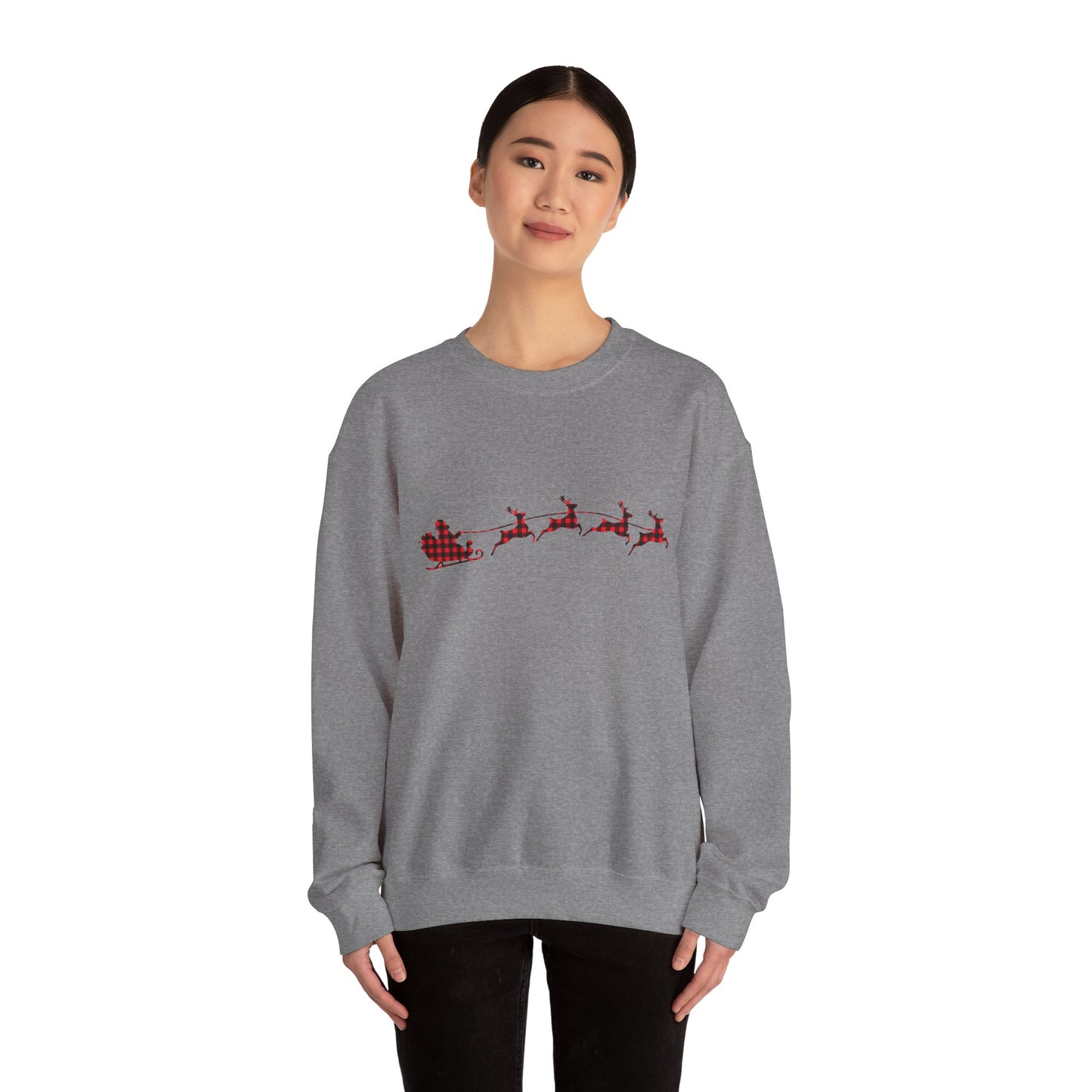 Unisex Christmas Crewneck Sweatshirt - Rudolph & Santa's Reindeer Treats Design