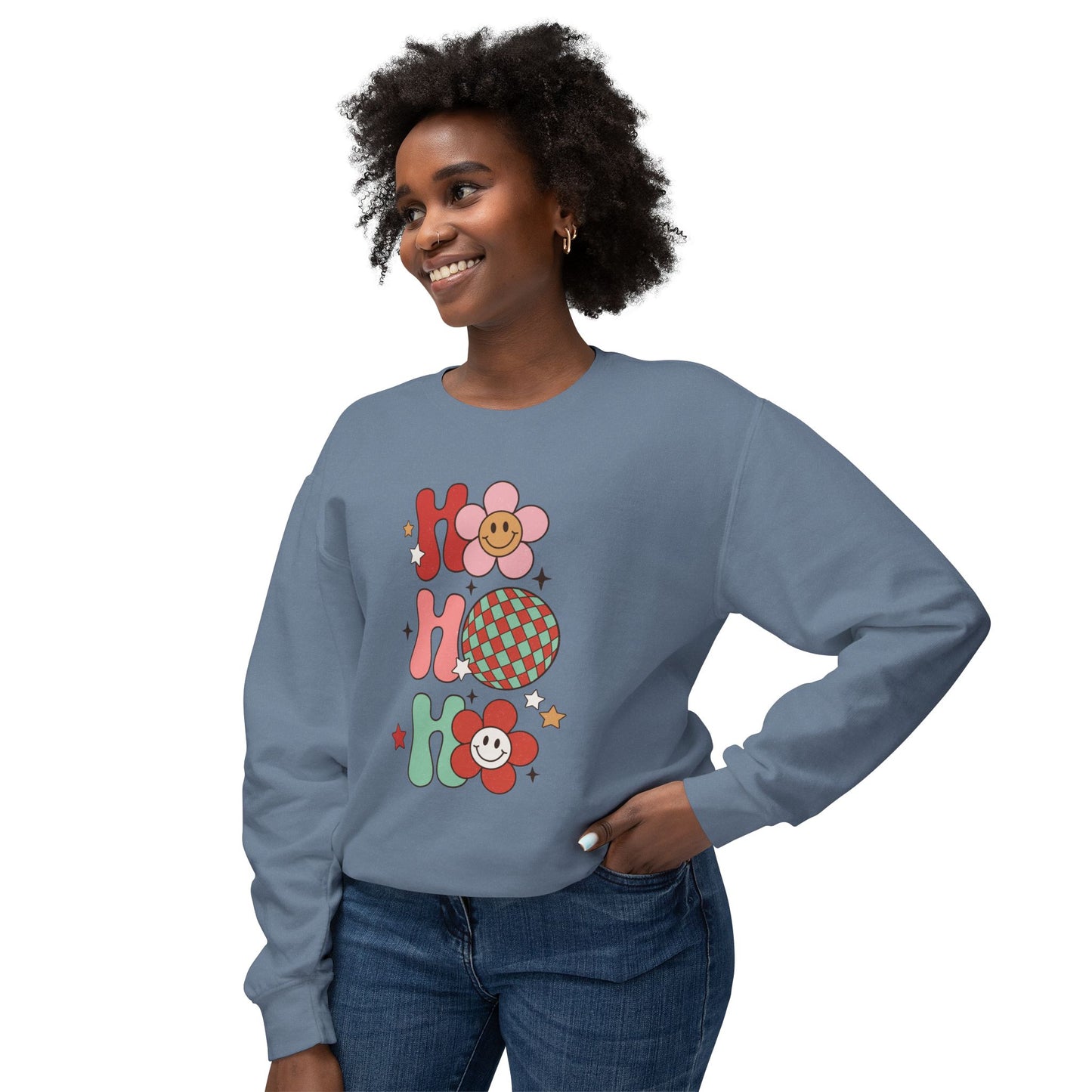 Festive Unisex Crewneck Sweatshirt - 'Ho Ho Ho' & 'Holly Jolly Babe' Design