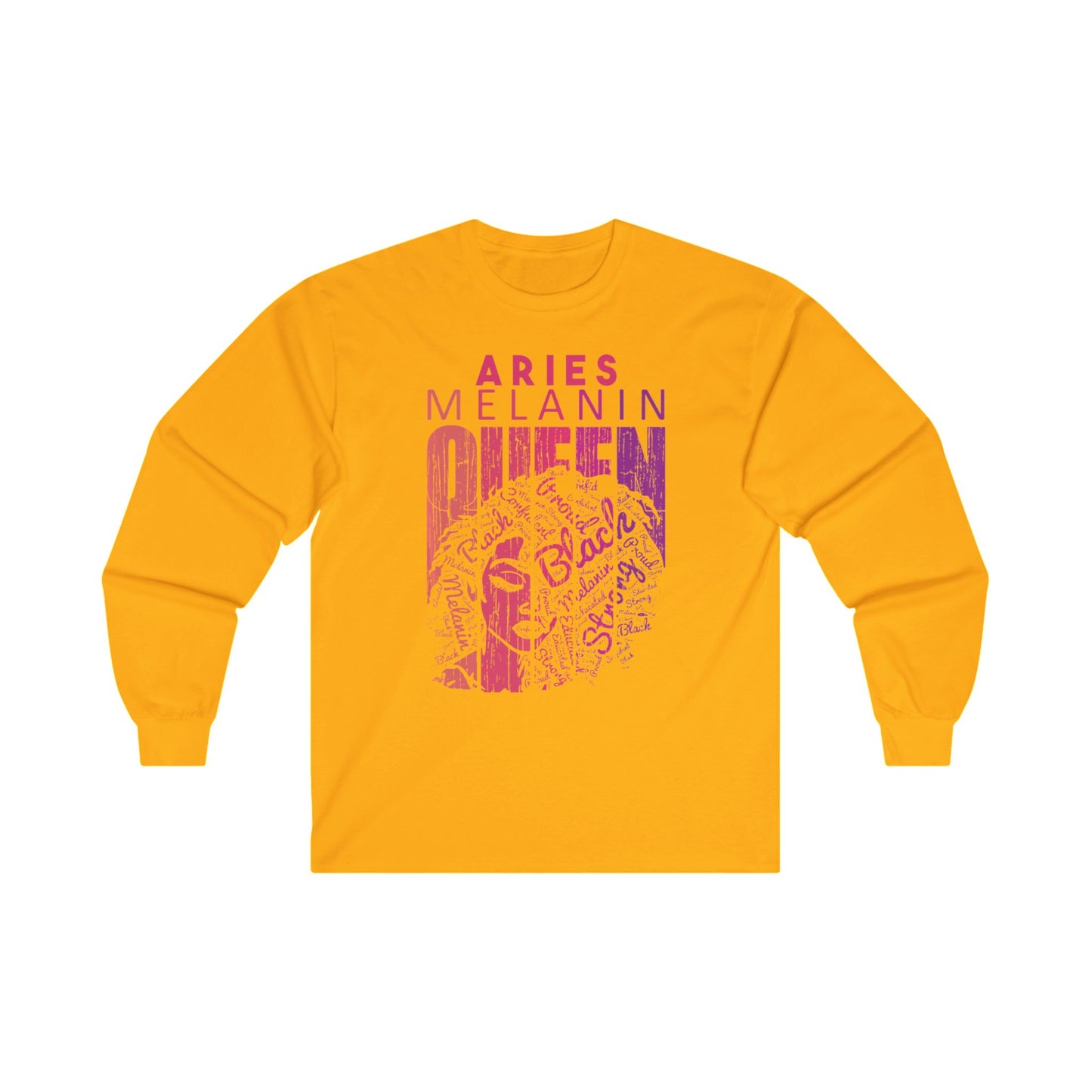 Aries Melanin Queen Long Sleeve Tee - Unisex Ultra Cotton Shirt