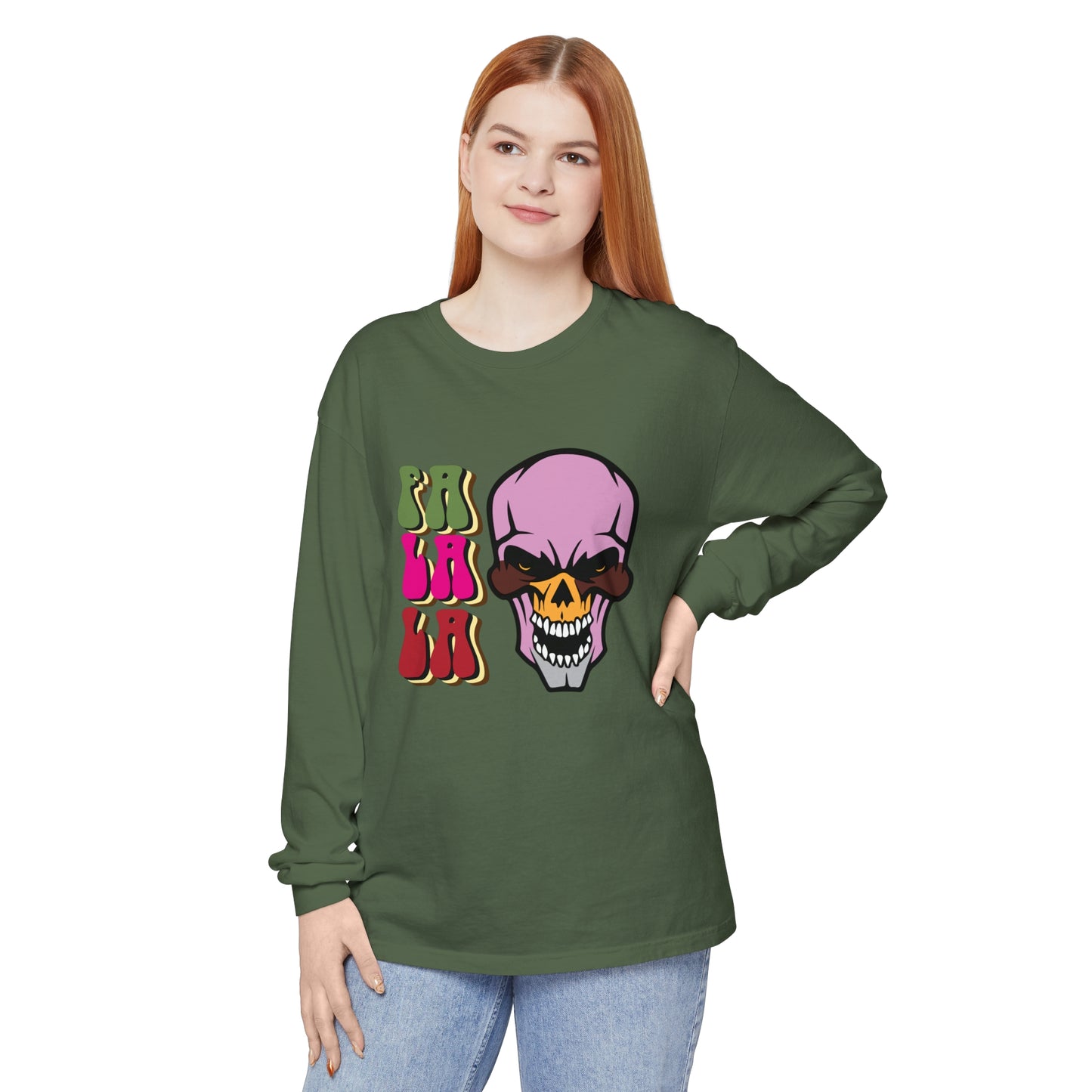 Skull Graphic Long Sleeve T-Shirt for Christmas
