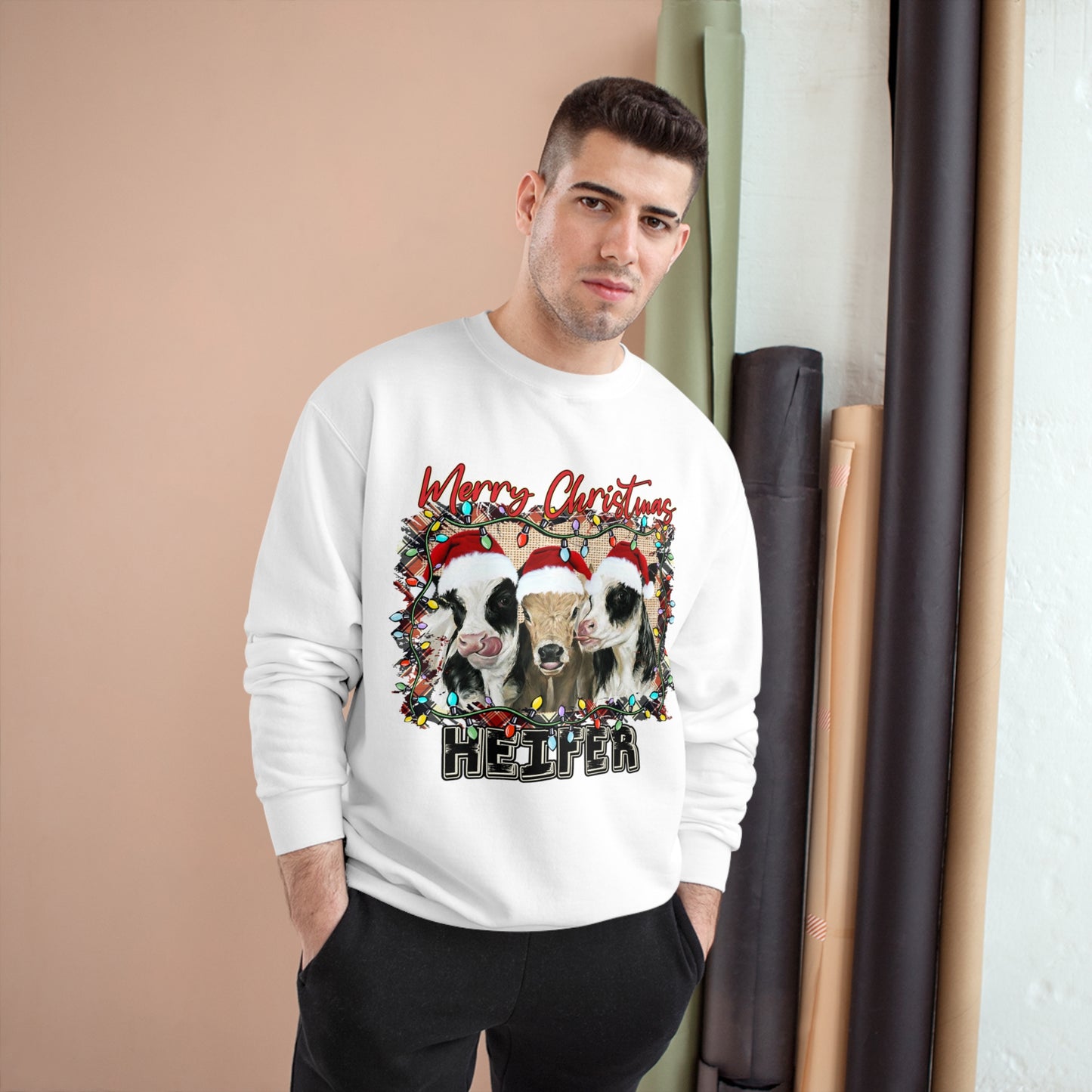 Merry Christmas Heffer Champion Sweatshirt