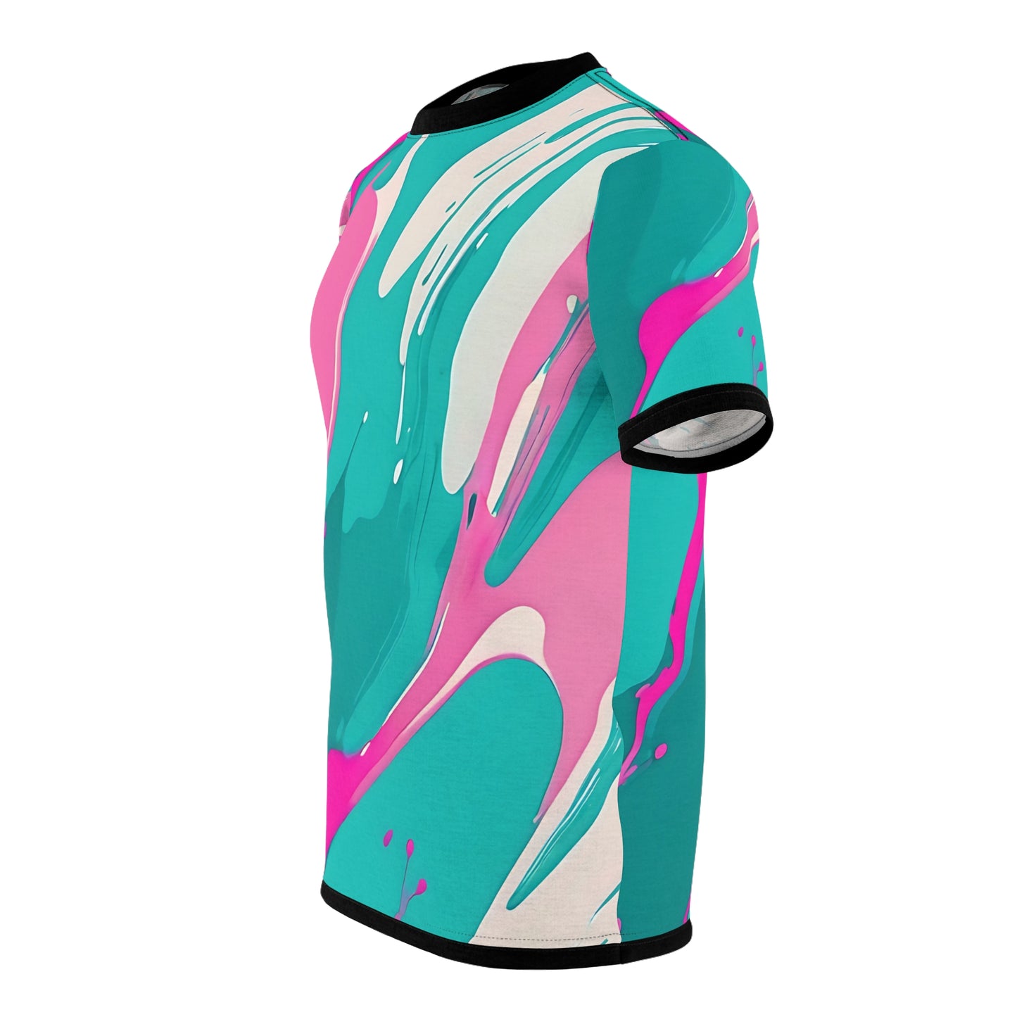 Colorful Abstract Unisex Cut & Sew Tee - Trendy Graphic T-Shirt for Casual Outings